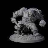 Squat Grinning Ogre C Miniature for Dungeons and Dragons, Pathfinder or other TTRPGs