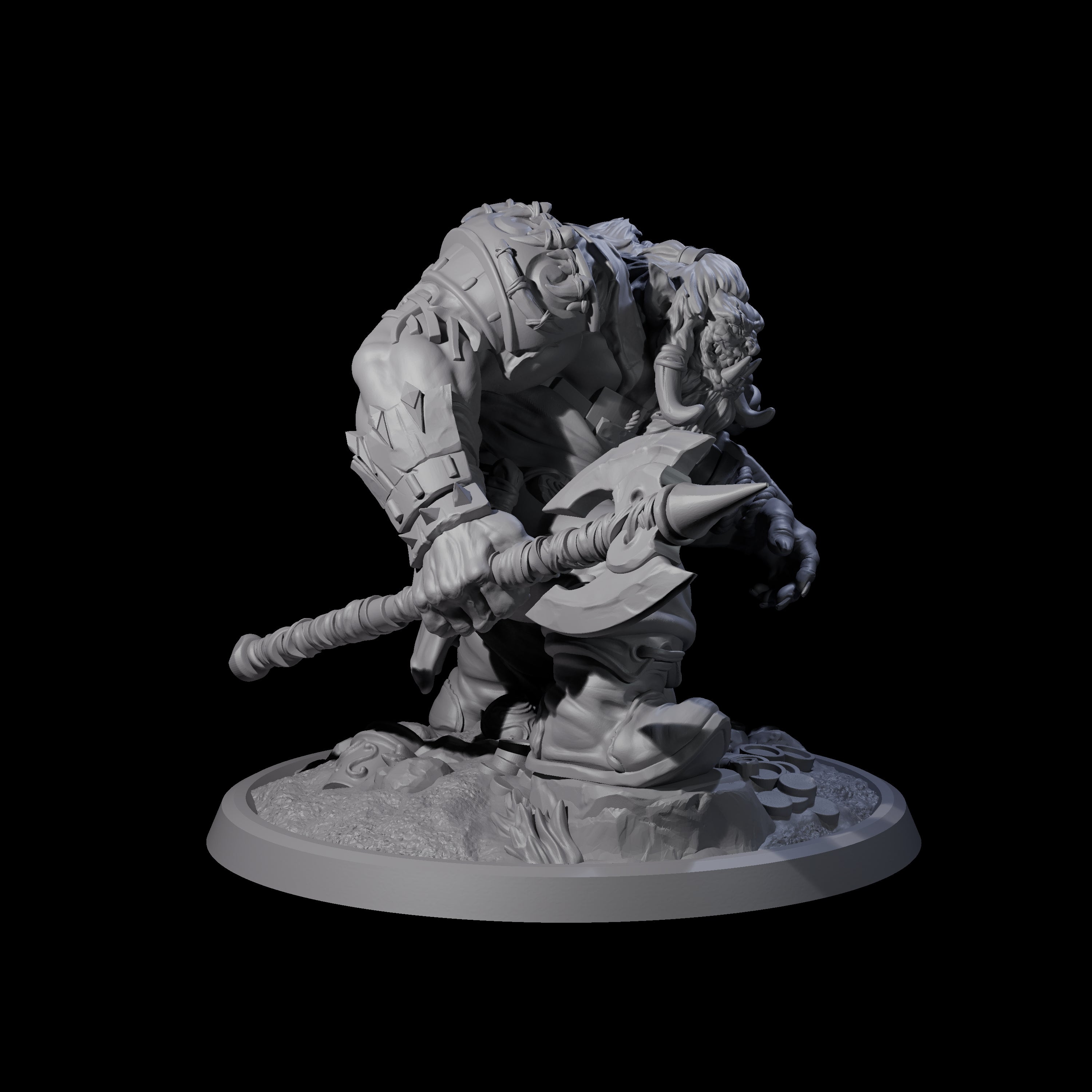 Squat Grinning Ogre D Miniature for Dungeons and Dragons, Pathfinder or other TTRPGs