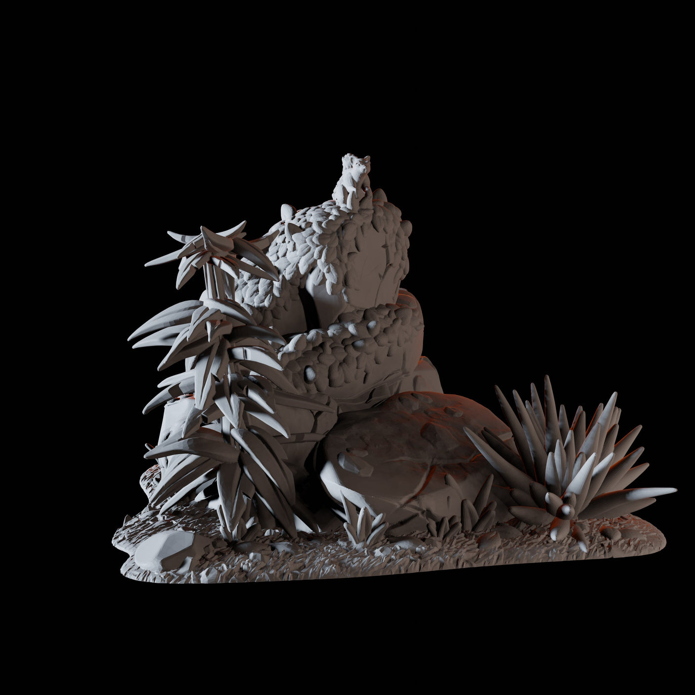 Squirrel on a rock Miniature for Dungeons and Dragons, Pathfinder or other TTRPGs