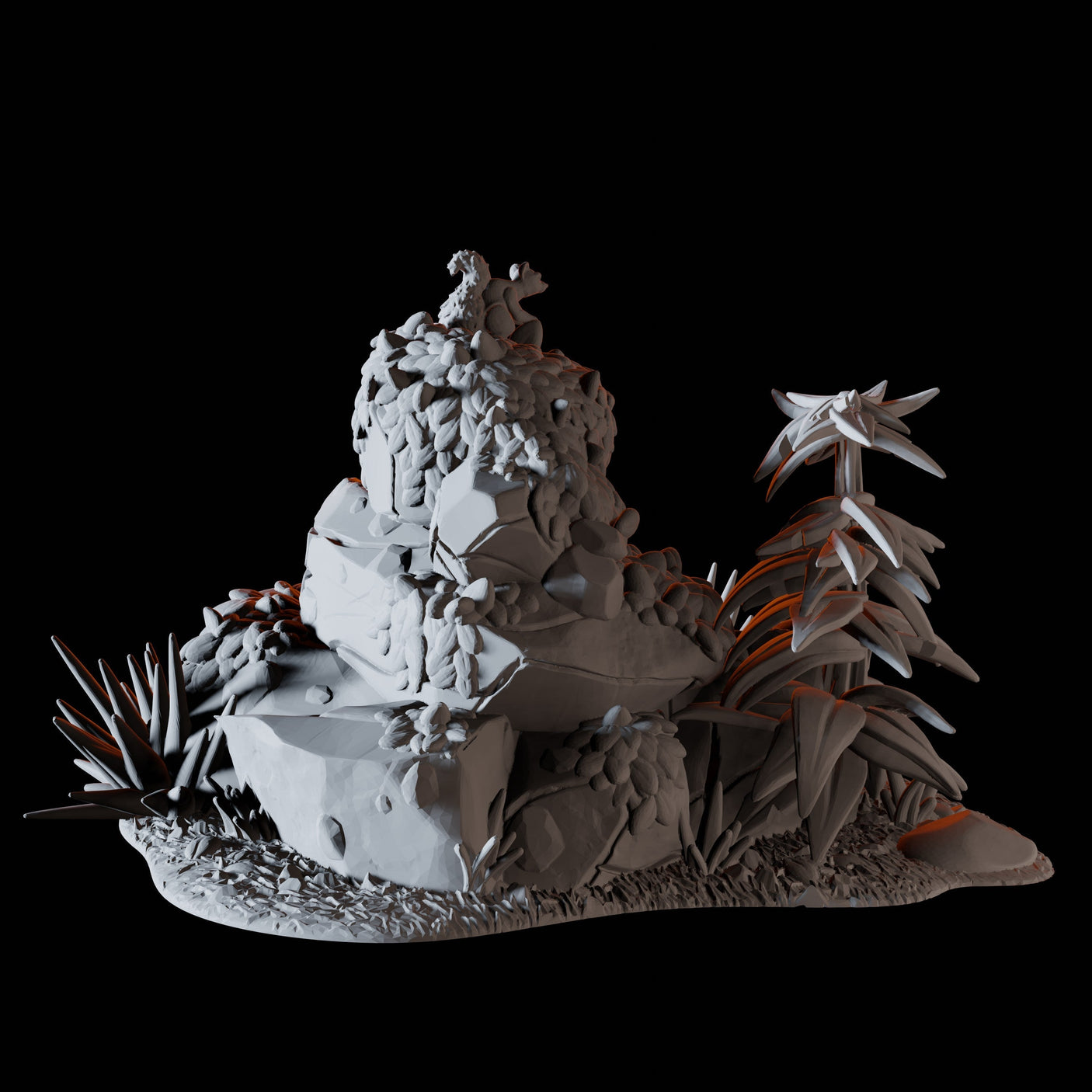 Squirrel on a rock Miniature for Dungeons and Dragons, Pathfinder or other TTRPGs