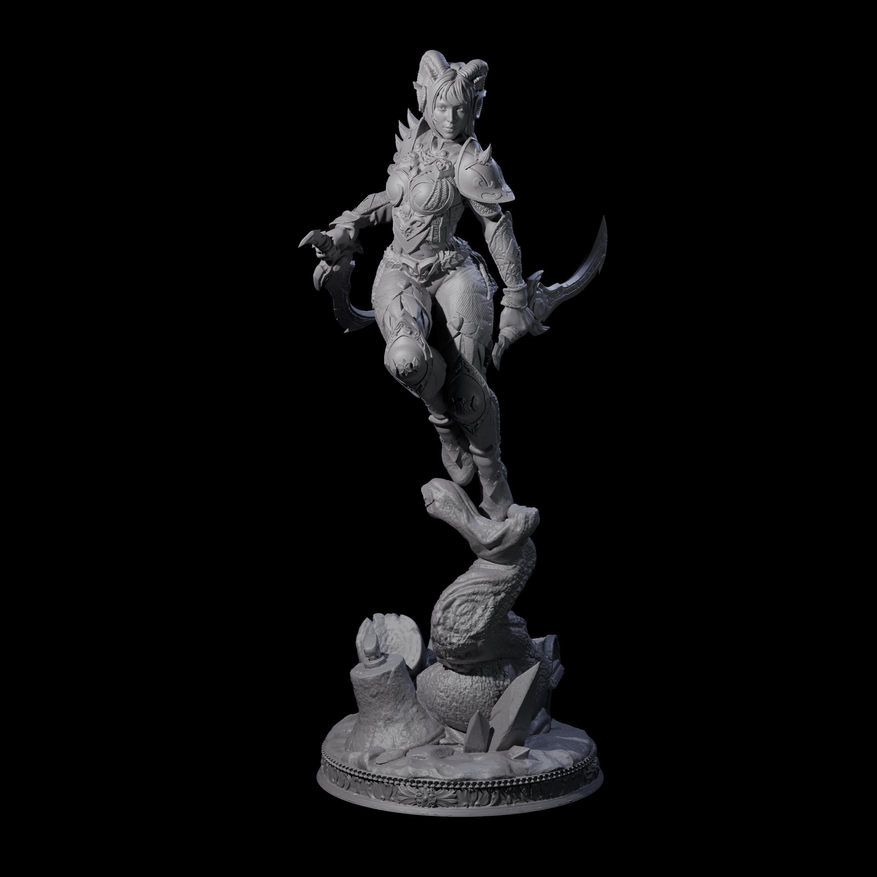 Stabbing Tiefling Rogue Miniature for Dungeons and Dragons, Pathfinder or other TTRPGs