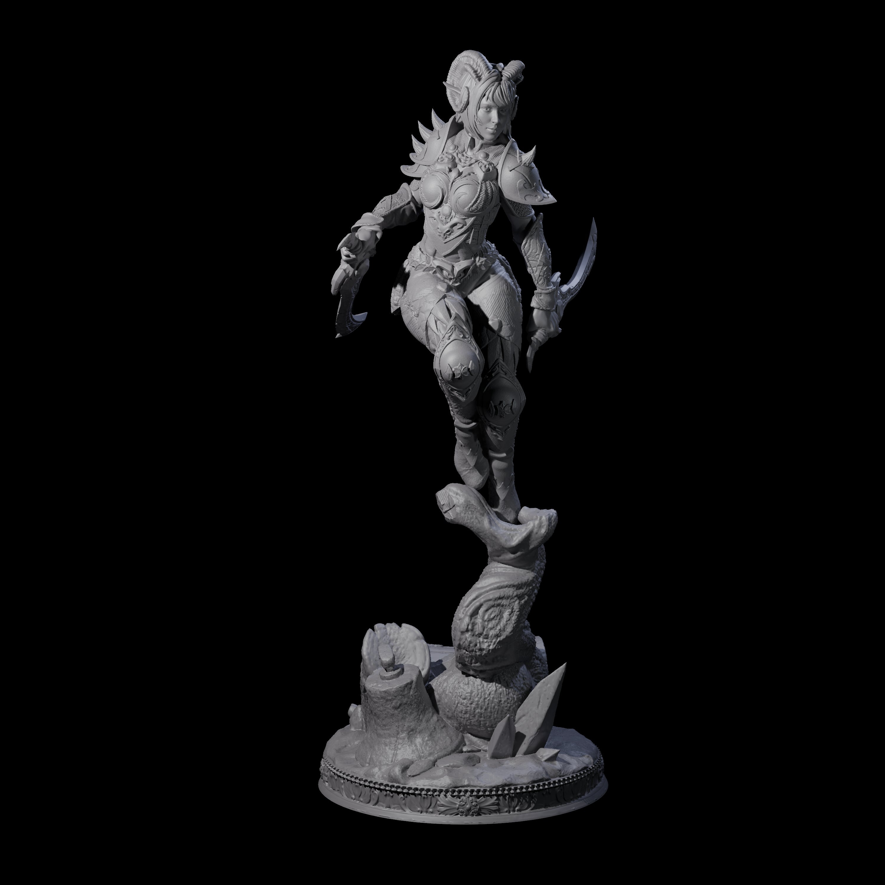 Stabbing Tiefling Rogue Miniature for Dungeons and Dragons, Pathfinder or other TTRPGs