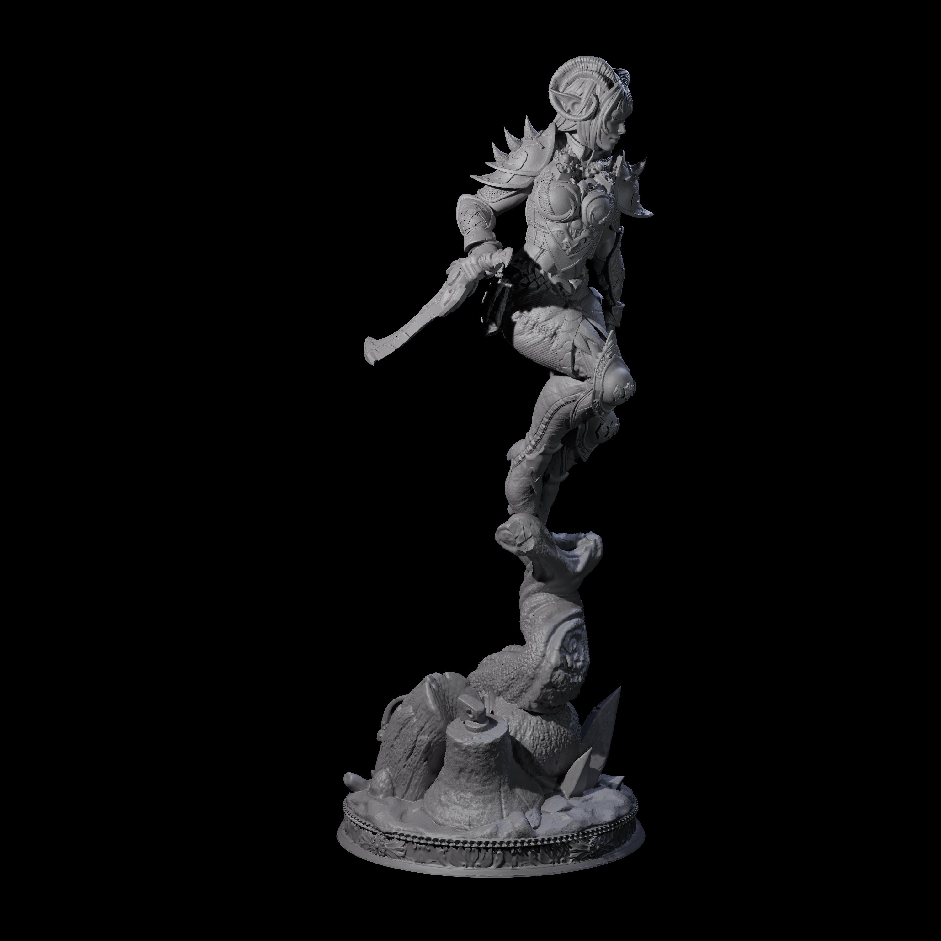 Stabbing Tiefling Rogue Miniature for Dungeons and Dragons, Pathfinder or other TTRPGs