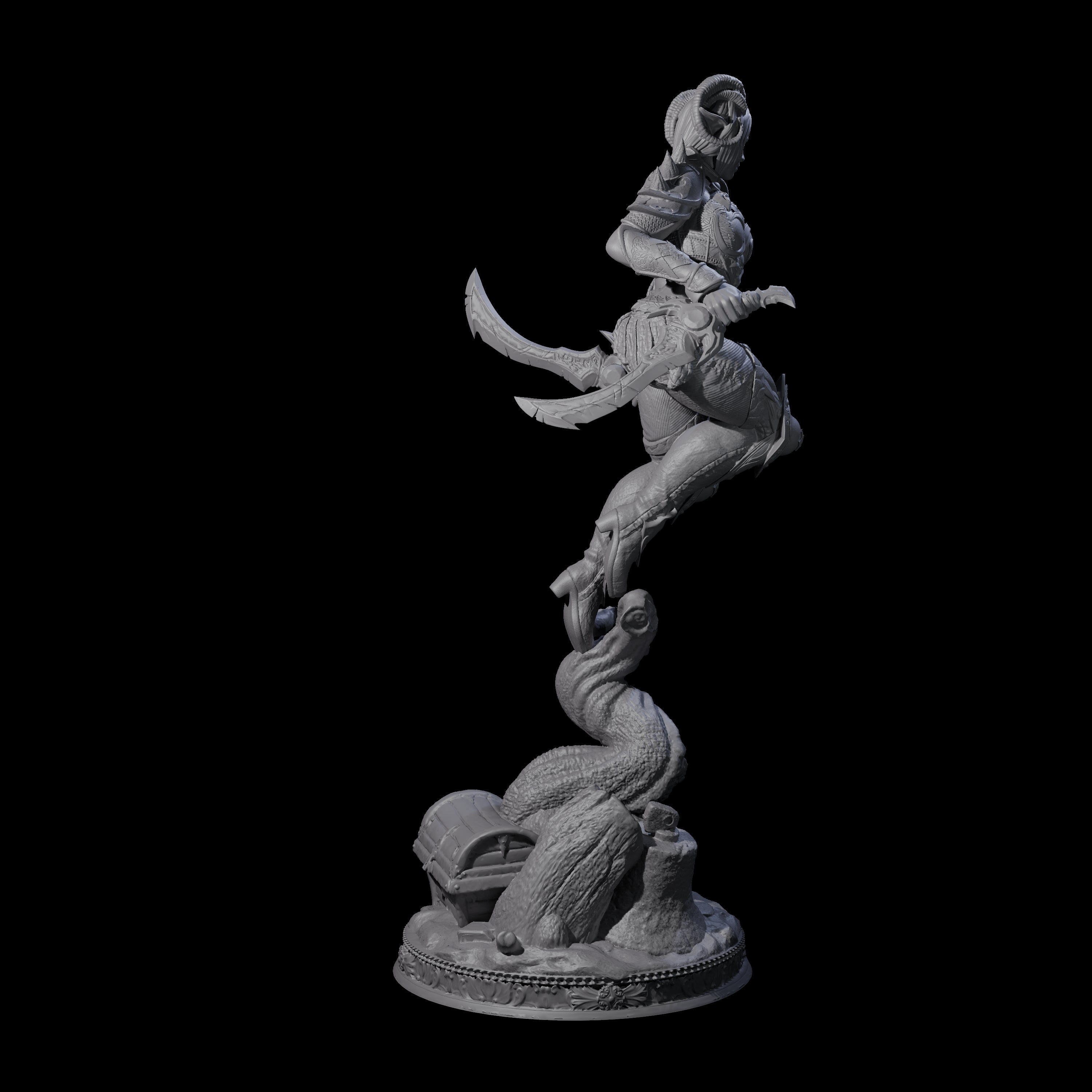 Stabbing Tiefling Rogue Miniature for Dungeons and Dragons, Pathfinder or other TTRPGs