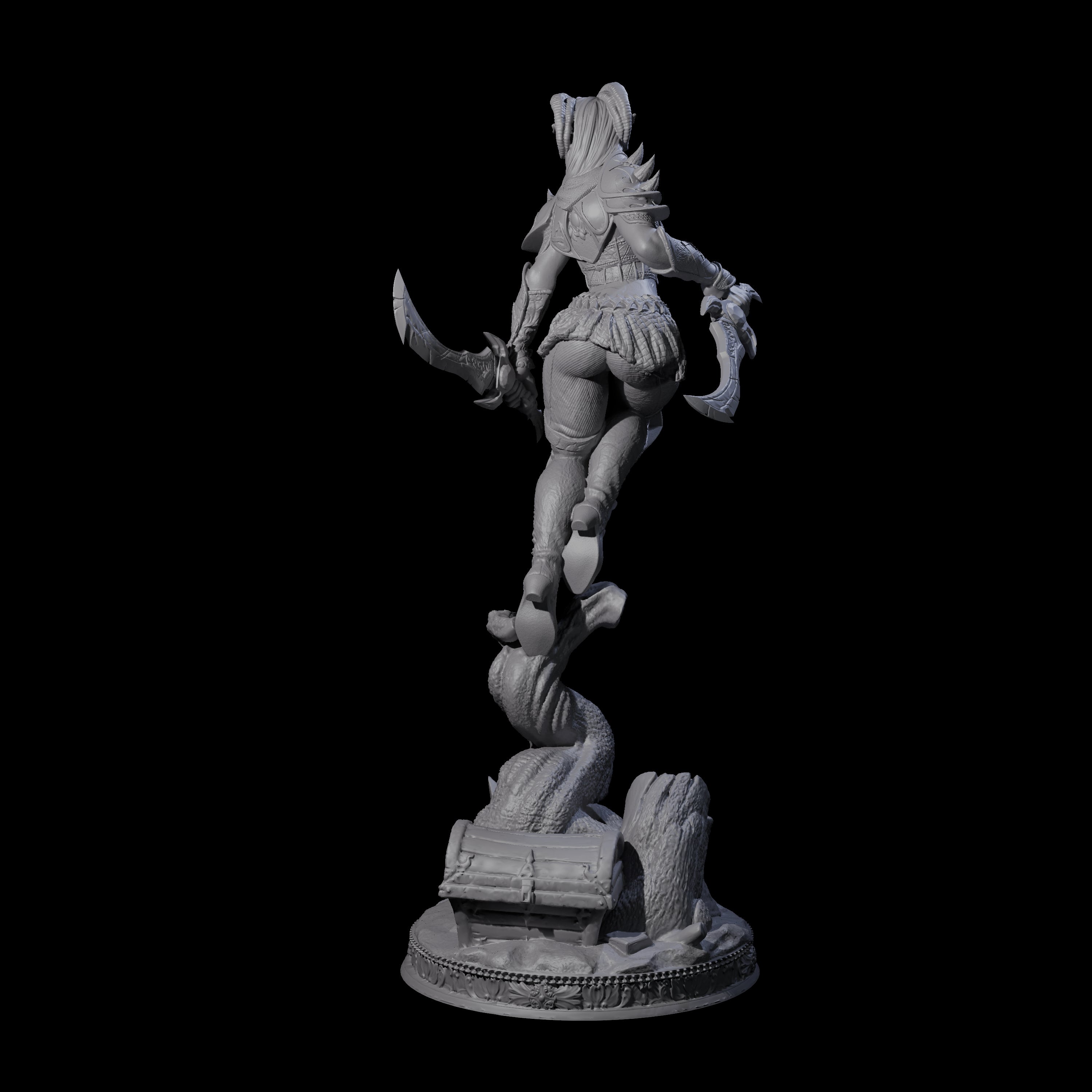 Stabbing Tiefling Rogue Miniature for Dungeons and Dragons, Pathfinder or other TTRPGs