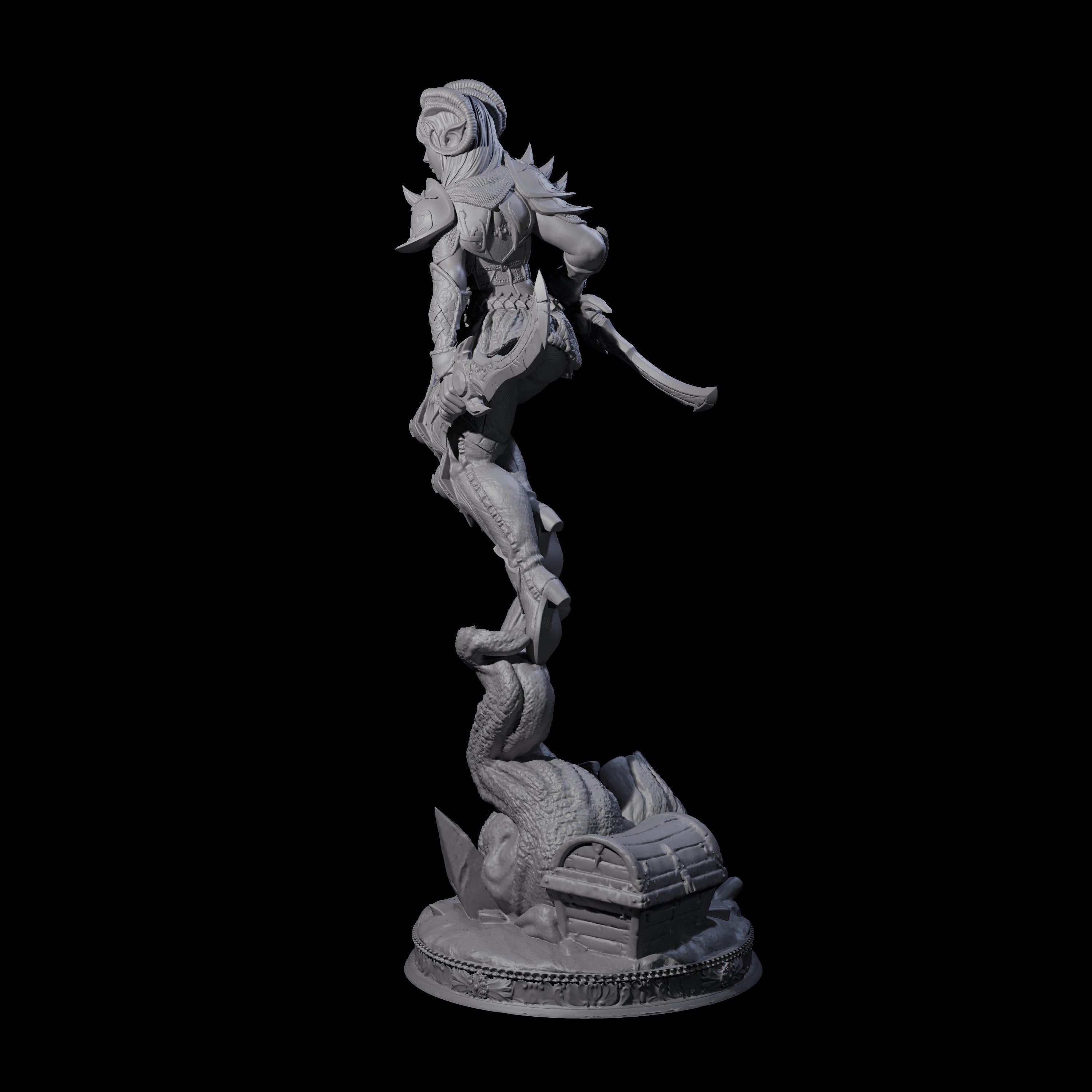 Stabbing Tiefling Rogue Miniature for Dungeons and Dragons, Pathfinder or other TTRPGs