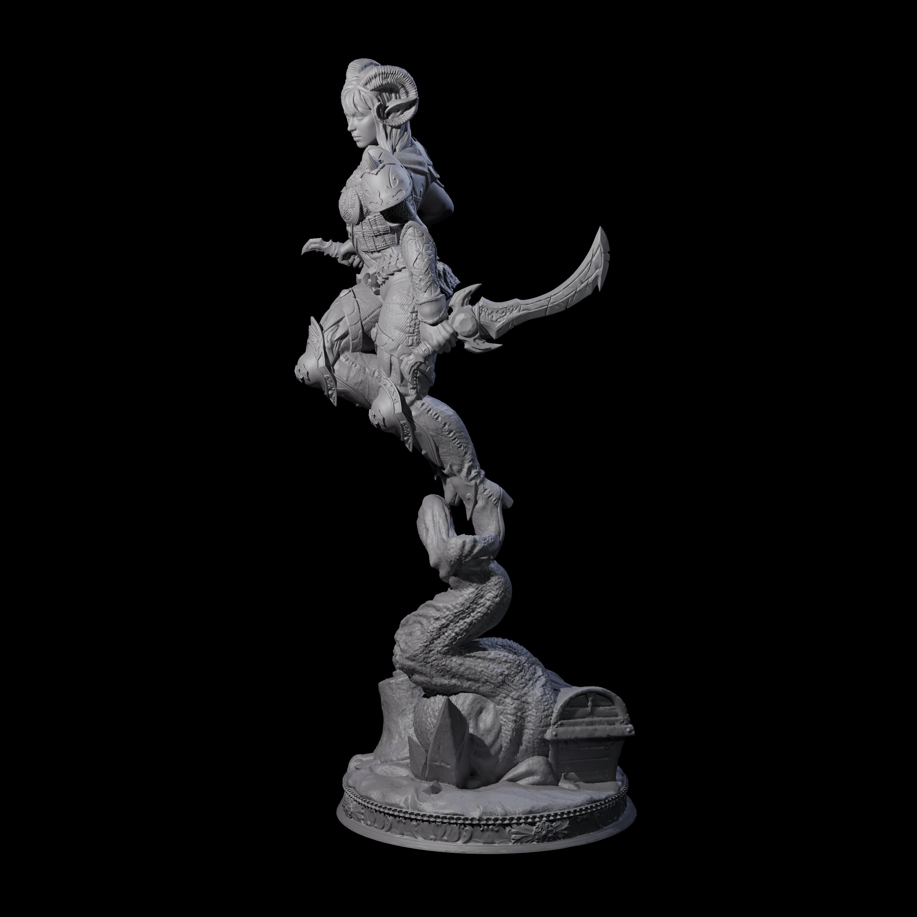 Stabbing Tiefling Rogue Miniature for Dungeons and Dragons, Pathfinder or other TTRPGs