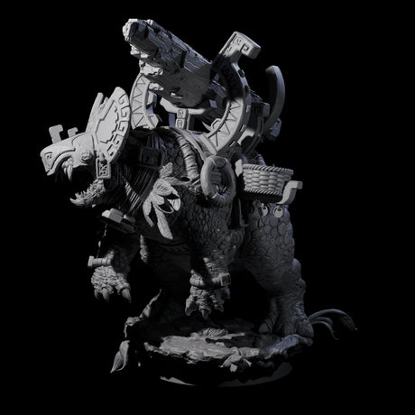 Stacked Saurian Siege Beast A Miniature for Dungeons and Dragons, Pathfinder or other TTRPGs