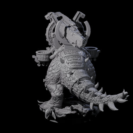 Stacked Saurian Siege Beast A Miniature for Dungeons and Dragons, Pathfinder or other TTRPGs