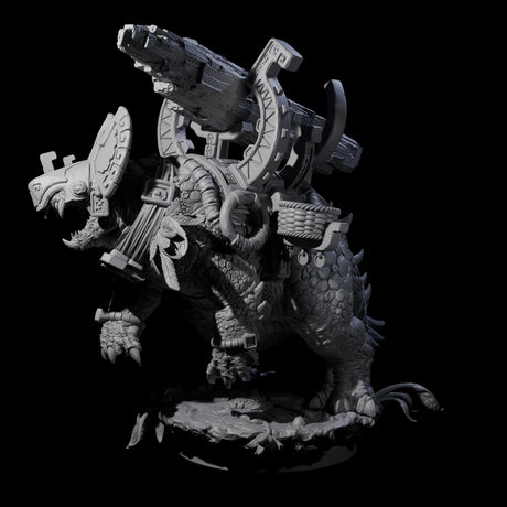 Stacked Saurian Siege Beast A Miniature for Dungeons and Dragons, Pathfinder or other TTRPGs