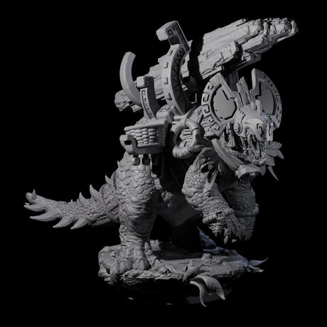 Stacked Saurian Siege Beast A Miniature for Dungeons and Dragons, Pathfinder or other TTRPGs