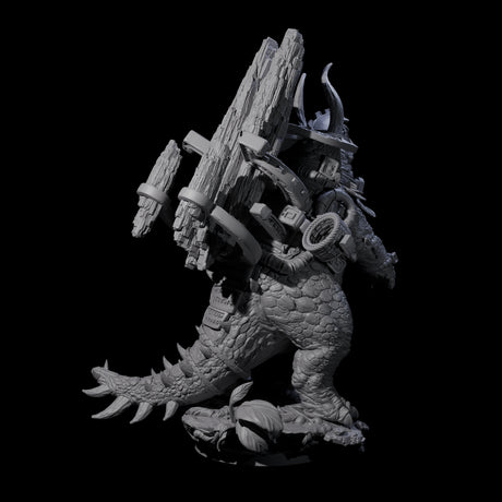 Stacked Saurian Siege Beast B Miniature for Dungeons and Dragons, Pathfinder or other TTRPGs