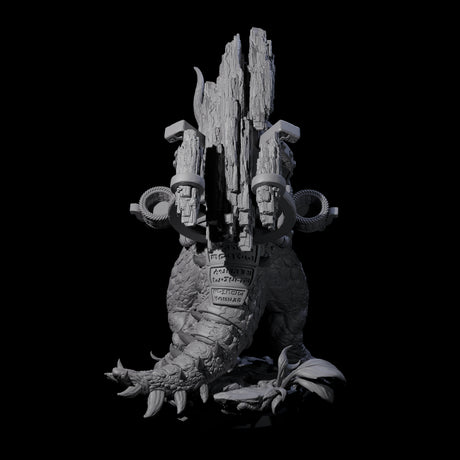 Stacked Saurian Siege Beast B Miniature for Dungeons and Dragons, Pathfinder or other TTRPGs
