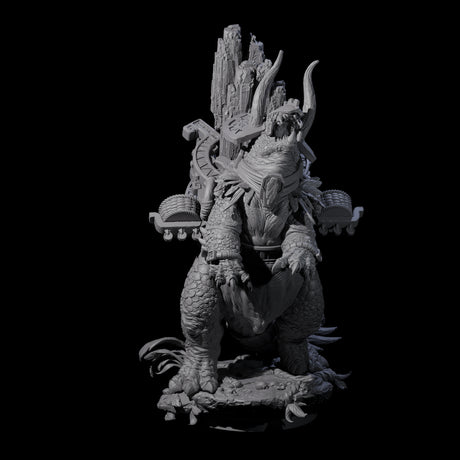 Stacked Saurian Siege Beast B Miniature for Dungeons and Dragons, Pathfinder or other TTRPGs