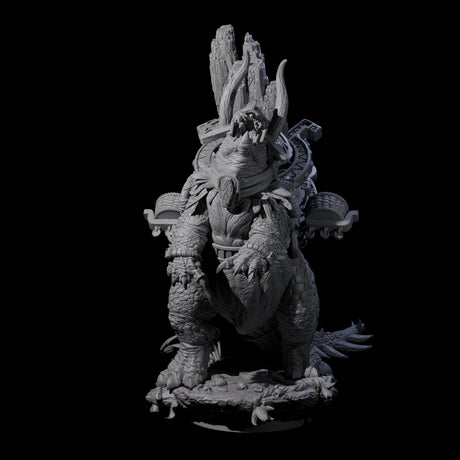 Stacked Saurian Siege Beast B Miniature for Dungeons and Dragons, Pathfinder or other TTRPGs