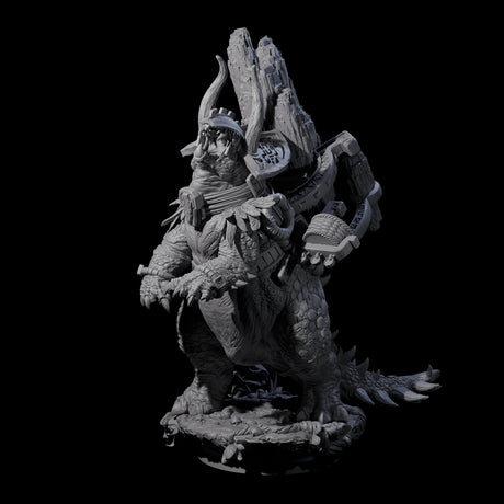Stacked Saurian Siege Beast B Miniature for Dungeons and Dragons, Pathfinder or other TTRPGs