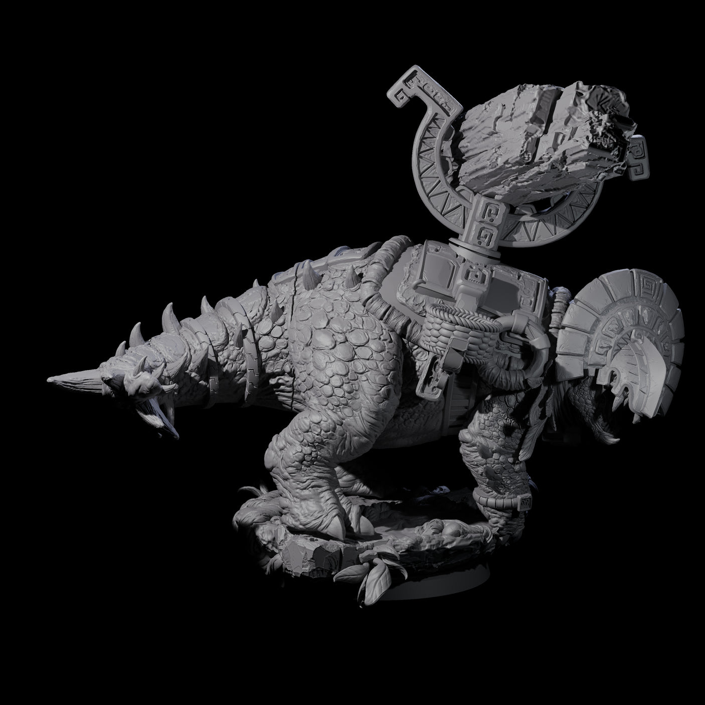 Stacked Saurian Siege Beast C Miniature for Dungeons and Dragons, Pathfinder or other TTRPGs
