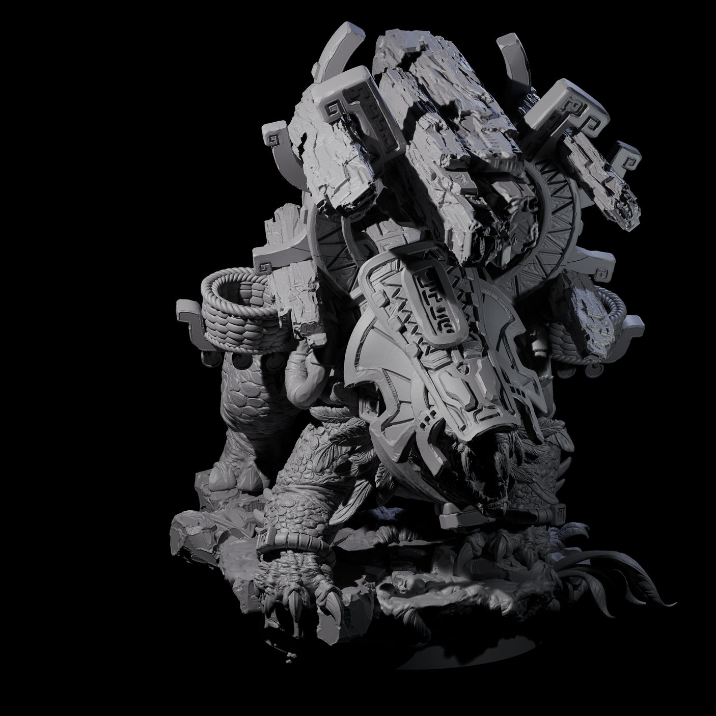 Stacked Saurian Siege Beast D Miniature for Dungeons and Dragons, Pathfinder or other TTRPGs