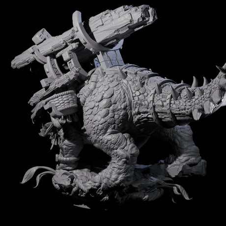 Stacked Saurian Siege Beast D Miniature for Dungeons and Dragons, Pathfinder or other TTRPGs
