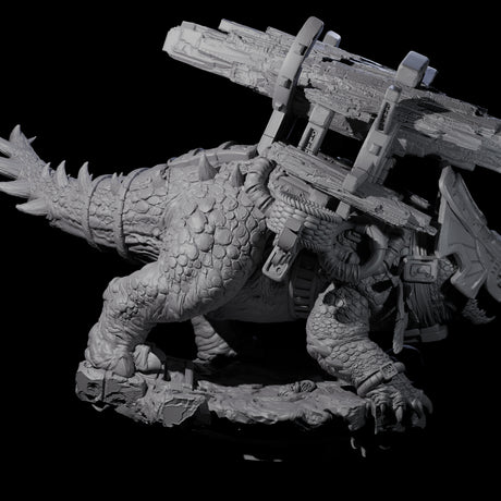 Stacked Saurian Siege Beast D Miniature for Dungeons and Dragons, Pathfinder or other TTRPGs