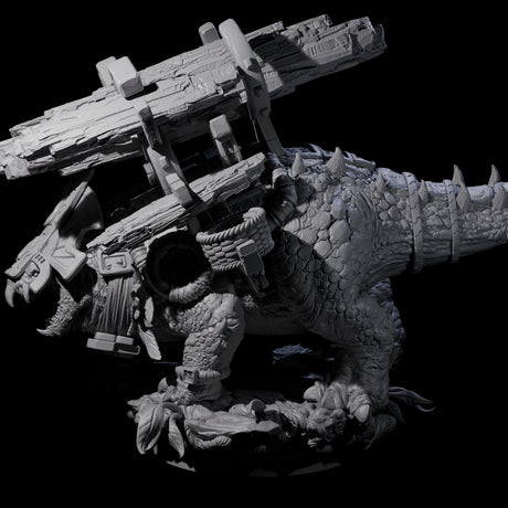 Stacked Saurian Siege Beast D Miniature for Dungeons and Dragons, Pathfinder or other TTRPGs