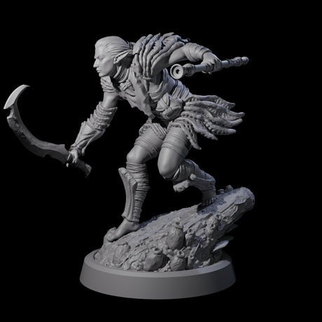 Stalking Blowdart Tribeswoman Miniature for Dungeons and Dragons, Pathfinder or other TTRPGs
