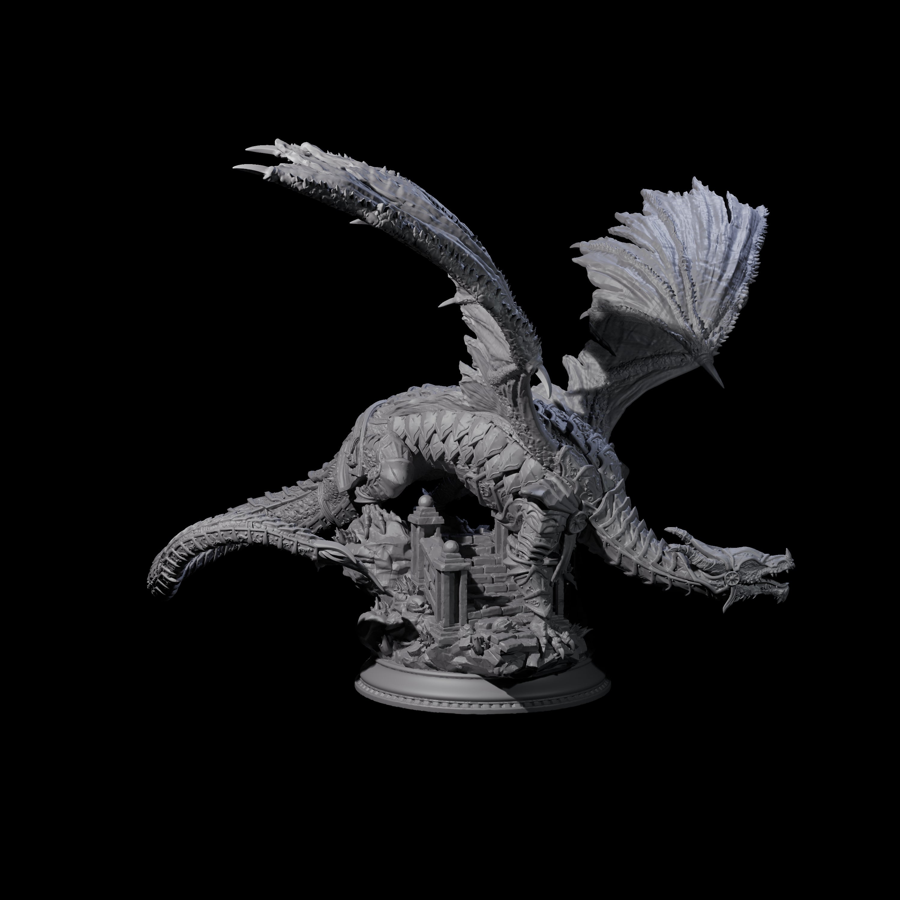 Stalking Chromatic Dragon Miniature for Dungeons and Dragons, Pathfinder or other TTRPGs