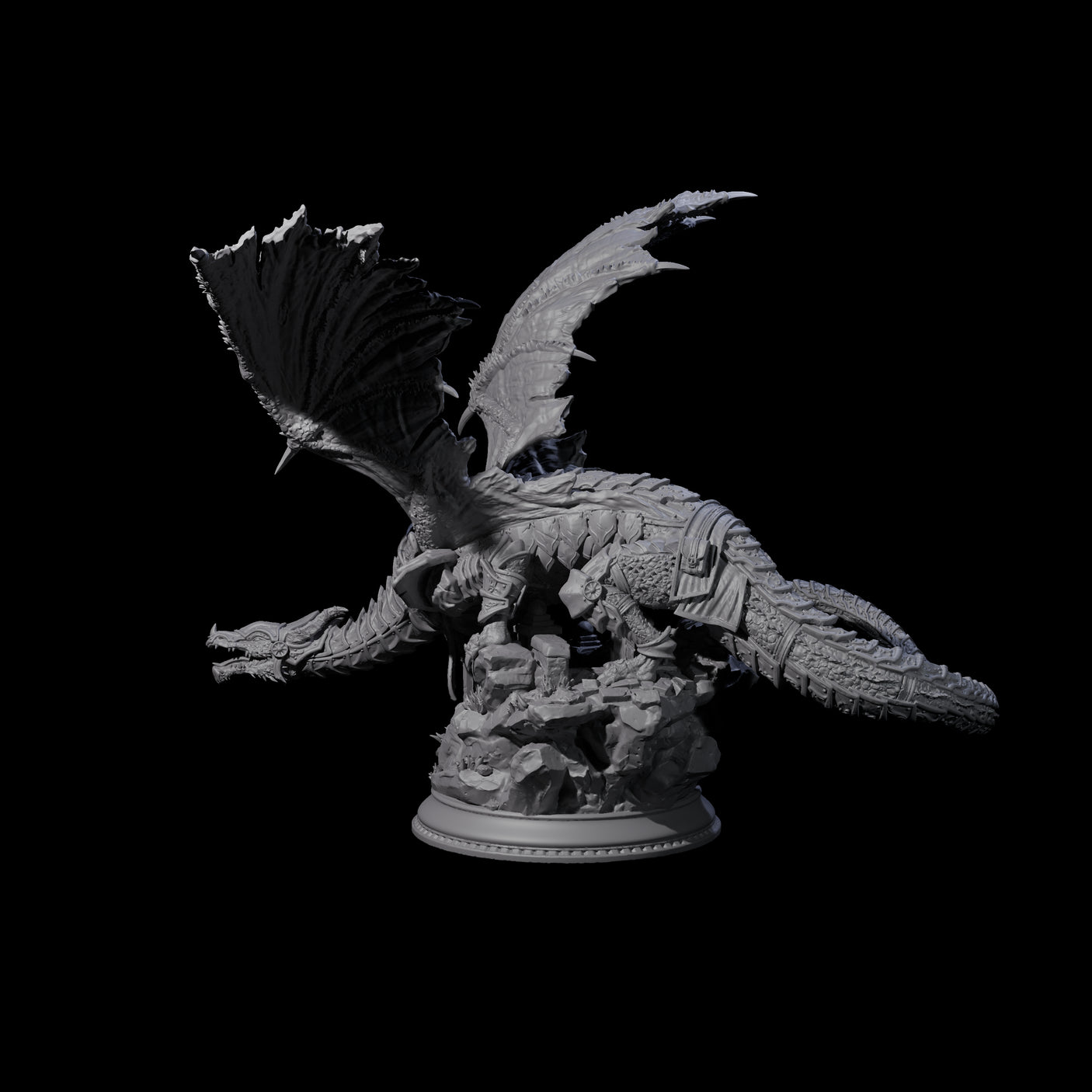 Stalking Chromatic Dragon Miniature for Dungeons and Dragons, Pathfinder or other TTRPGs
