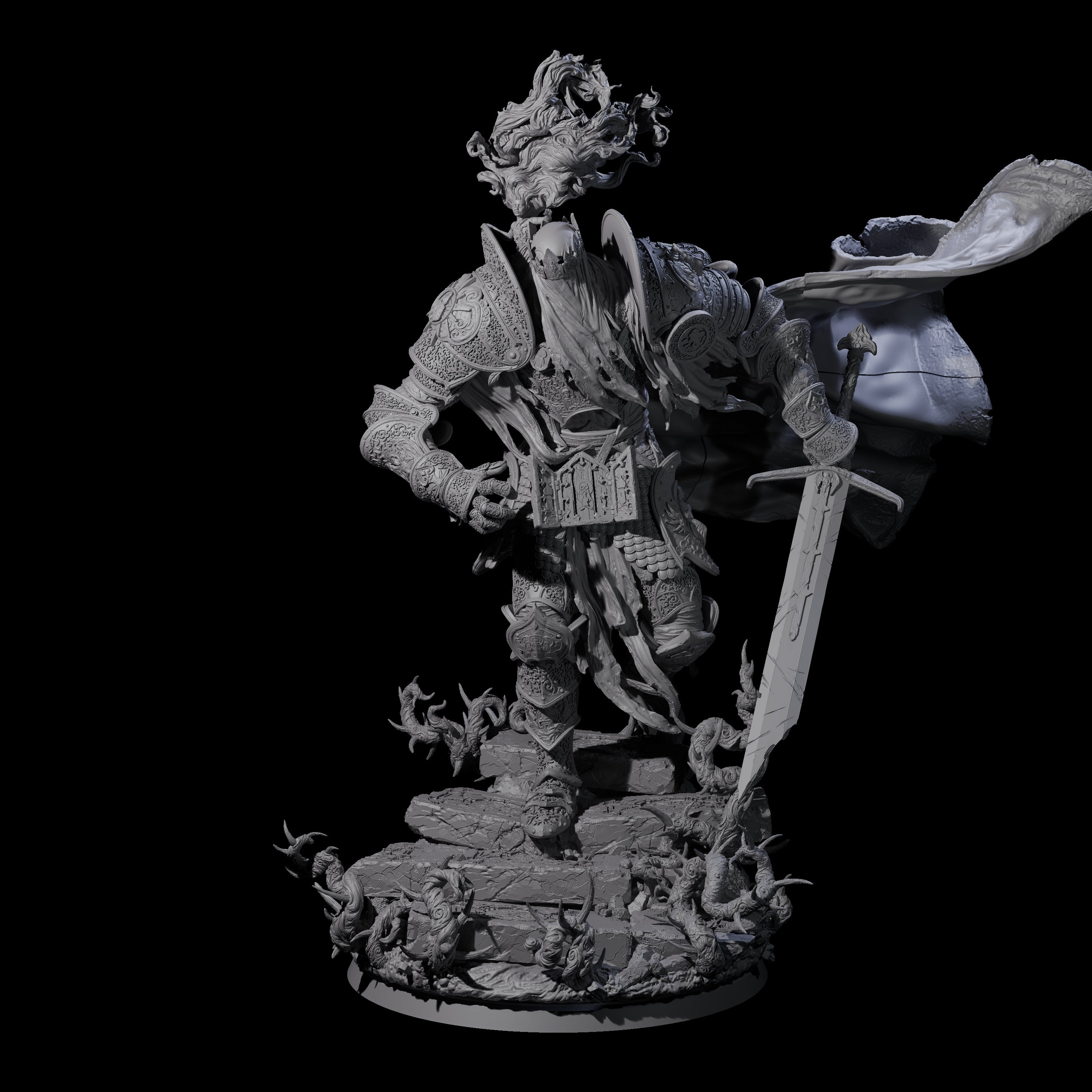 Stalking Dread Knight Miniature for Dungeons and Dragons, Pathfinder or other TTRPGs