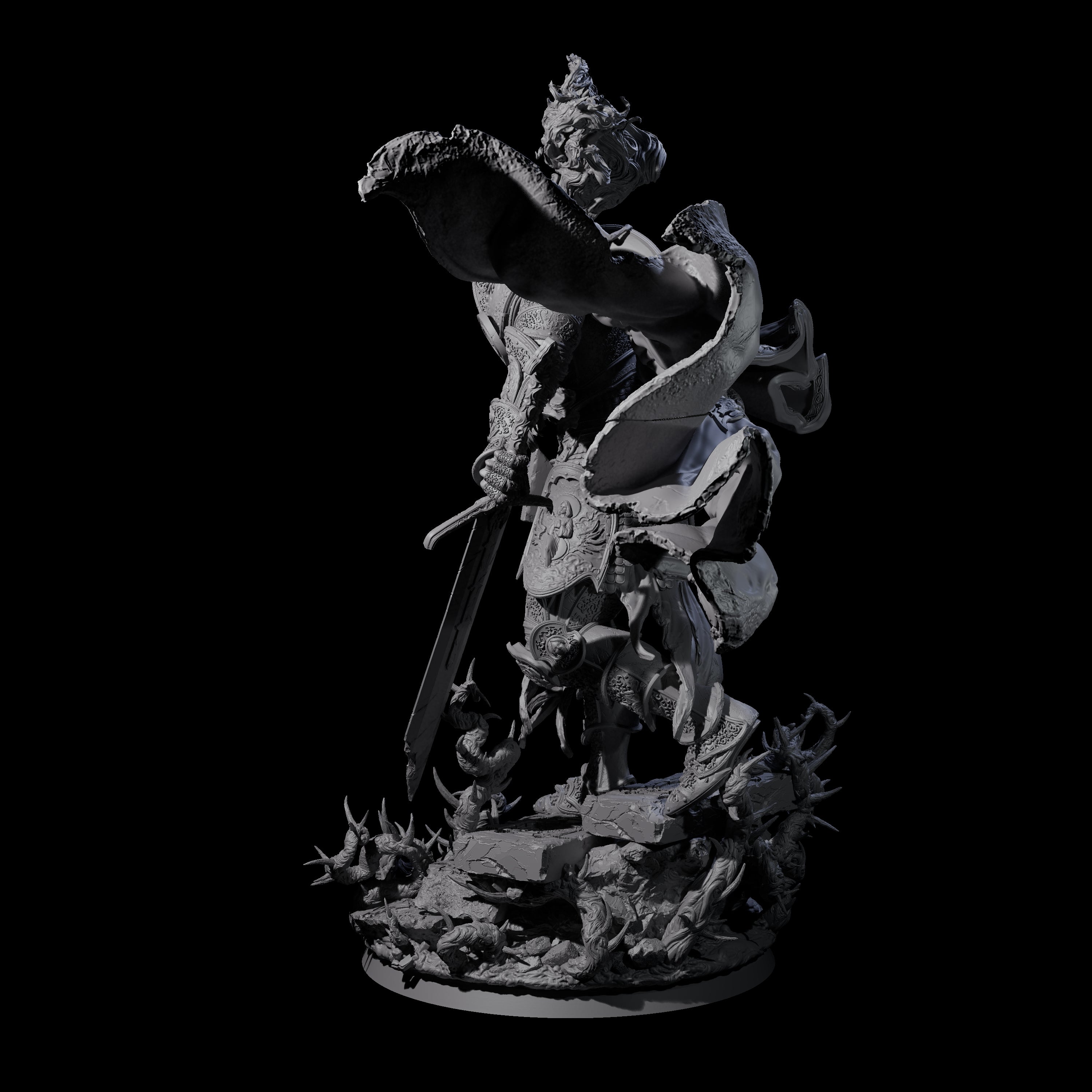 Stalking Dread Knight Miniature for Dungeons and Dragons, Pathfinder or other TTRPGs