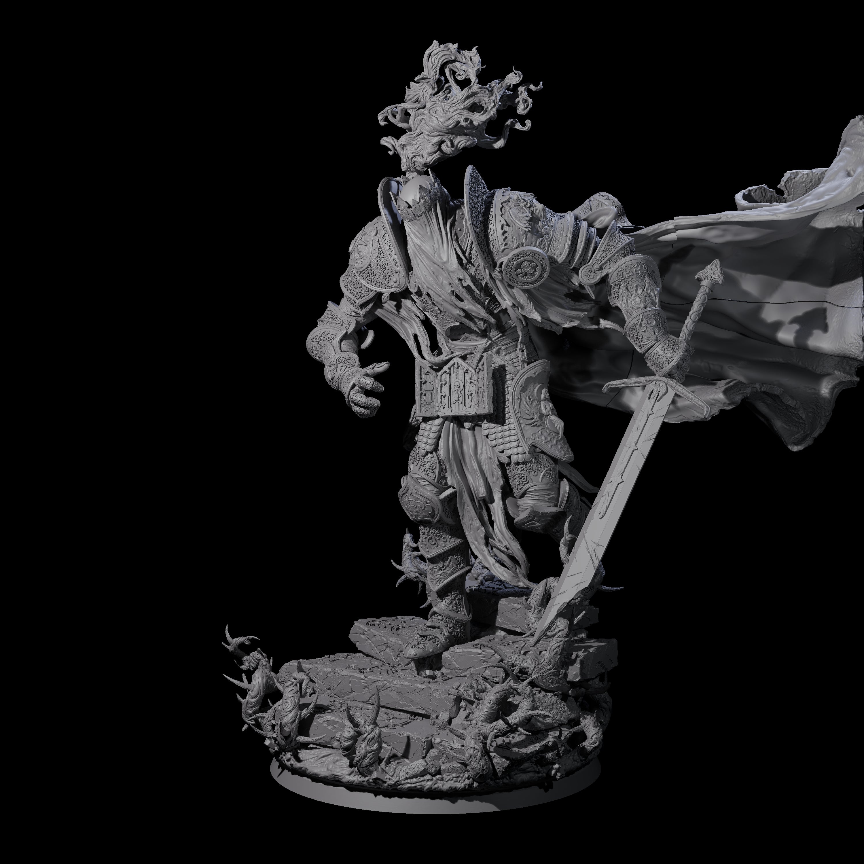 Stalking Dread Knight Miniature for Dungeons and Dragons, Pathfinder or other TTRPGs
