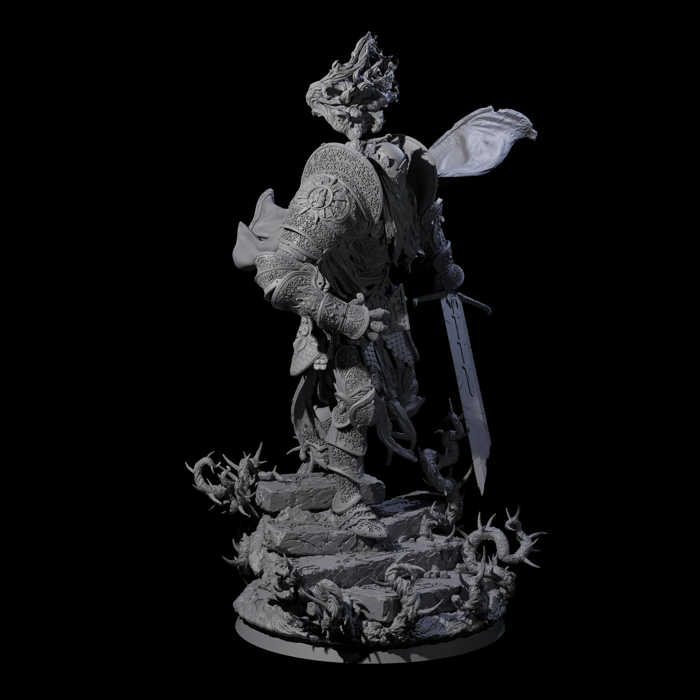 Stalking Dread Knight Miniature for Dungeons and Dragons, Pathfinder or other TTRPGs