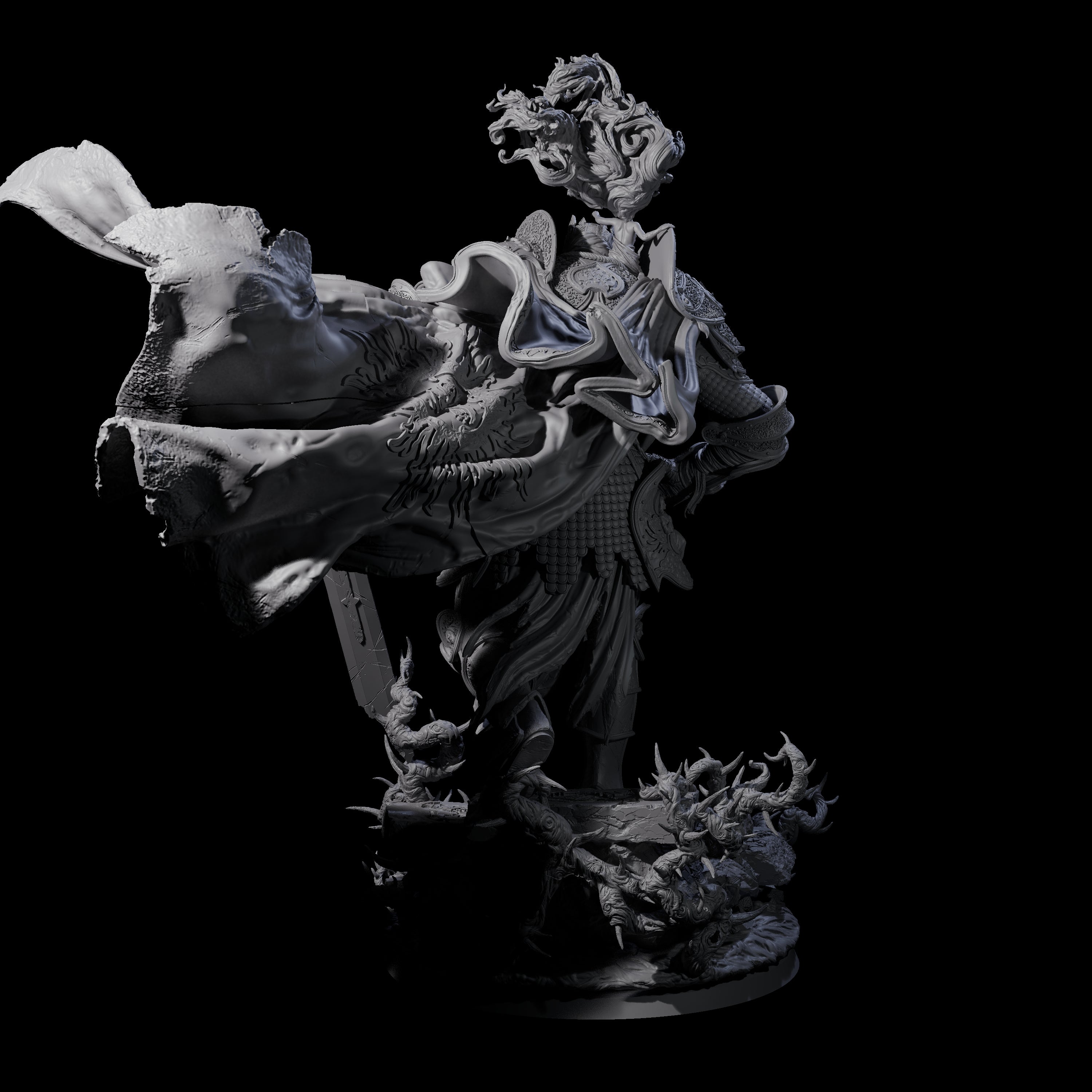 Stalking Dread Knight Miniature for Dungeons and Dragons, Pathfinder or other TTRPGs