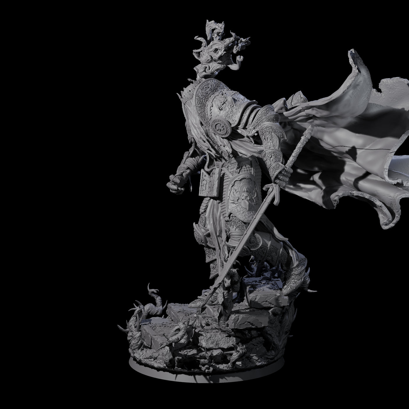 Stalking Dread Knight Miniature for Dungeons and Dragons, Pathfinder or other TTRPGs