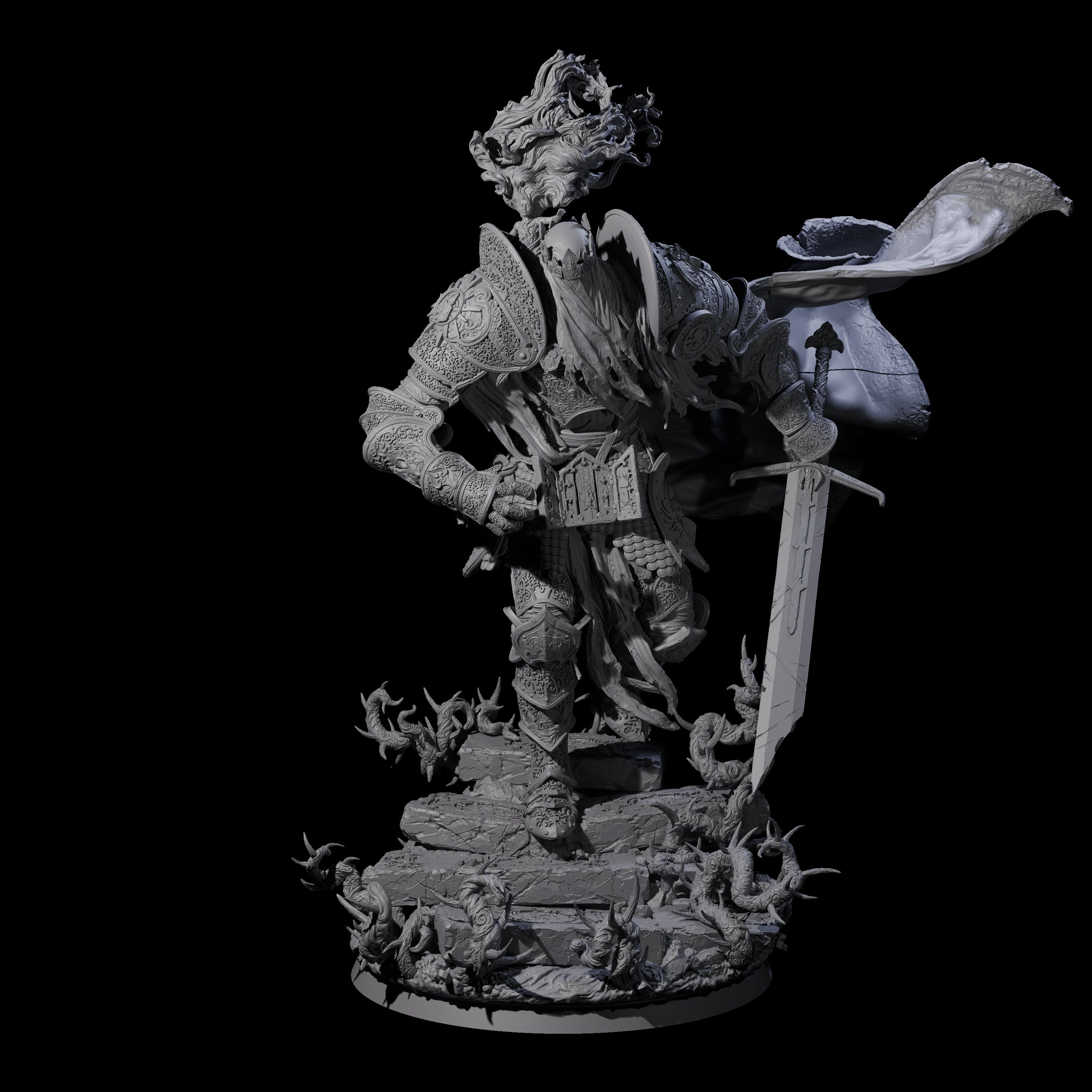 Stalking Dread Knight Miniature for Dungeons and Dragons, Pathfinder or other TTRPGs
