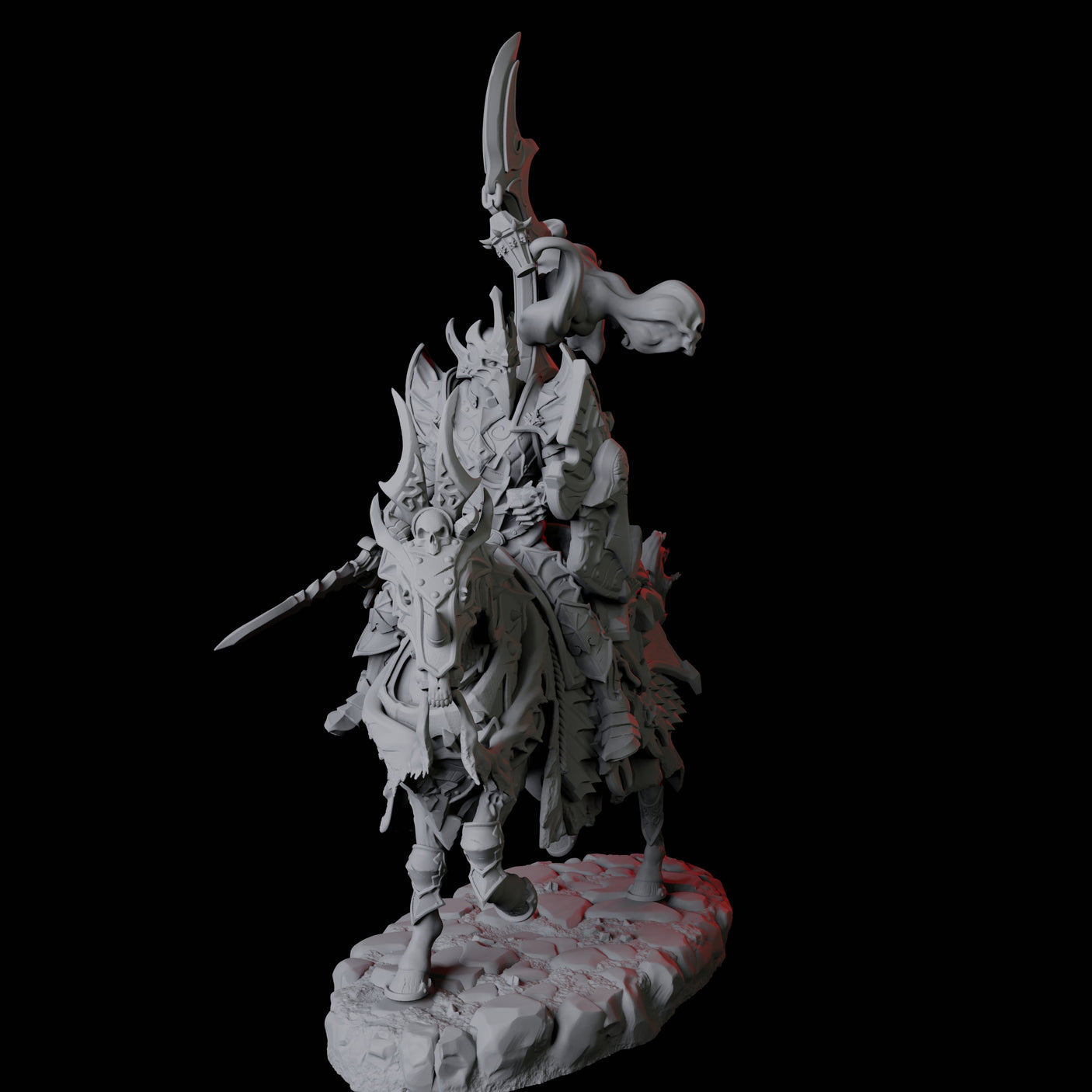 Stalking Mounted Revenant B Miniature for Dungeons and Dragons, Pathfinder or other TTRPGs