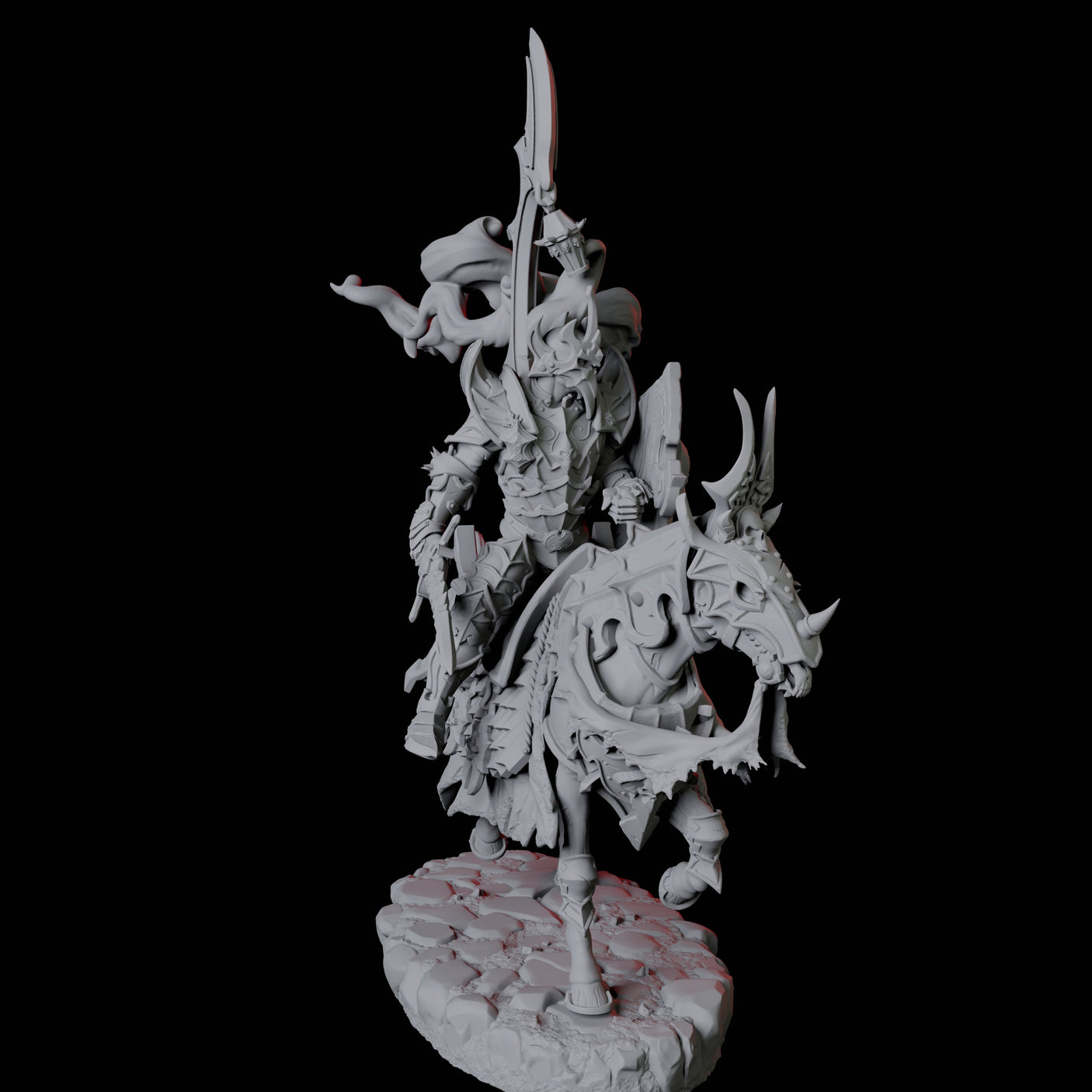 Stalking Mounted Revenant B Miniature for Dungeons and Dragons, Pathfinder or other TTRPGs
