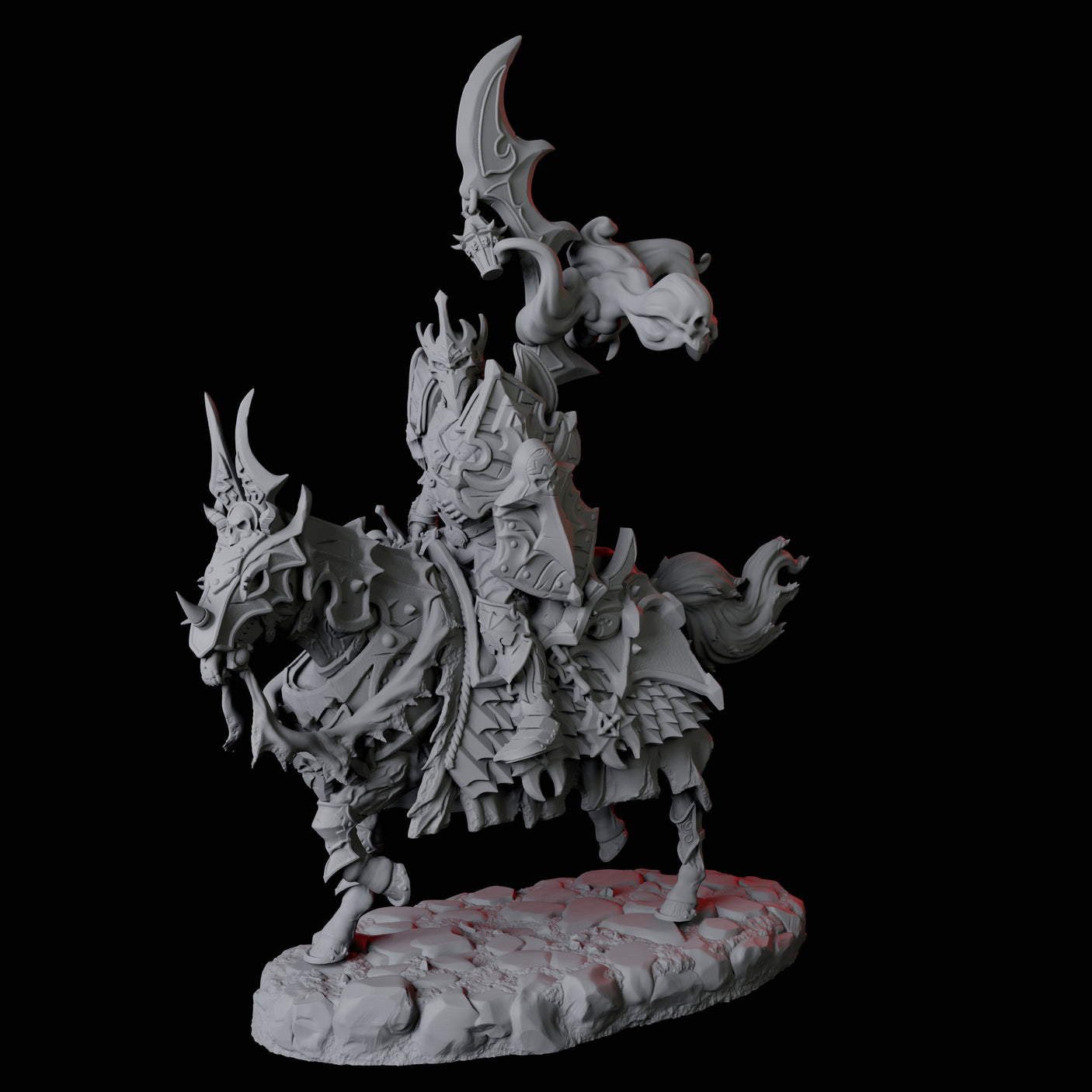 Stalking Mounted Revenant B Miniature for Dungeons and Dragons, Pathfinder or other TTRPGs