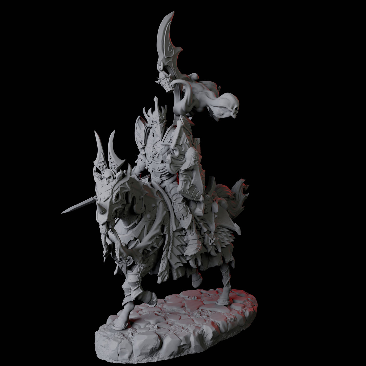 Stalking Mounted Revenant B Miniature for Dungeons and Dragons, Pathfinder or other TTRPGs