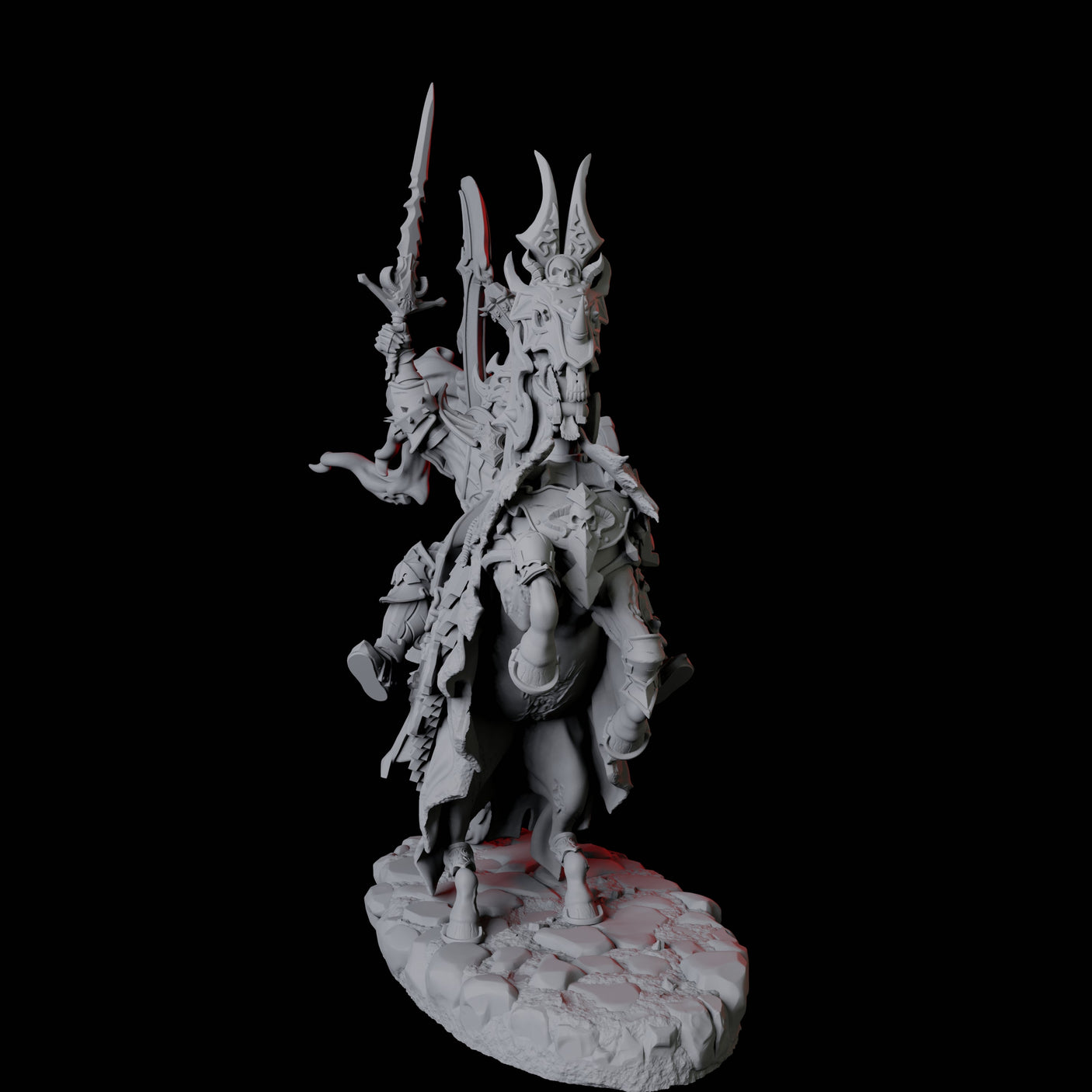 Stalking Mounted Revenant C Miniature for Dungeons and Dragons, Pathfinder or other TTRPGs