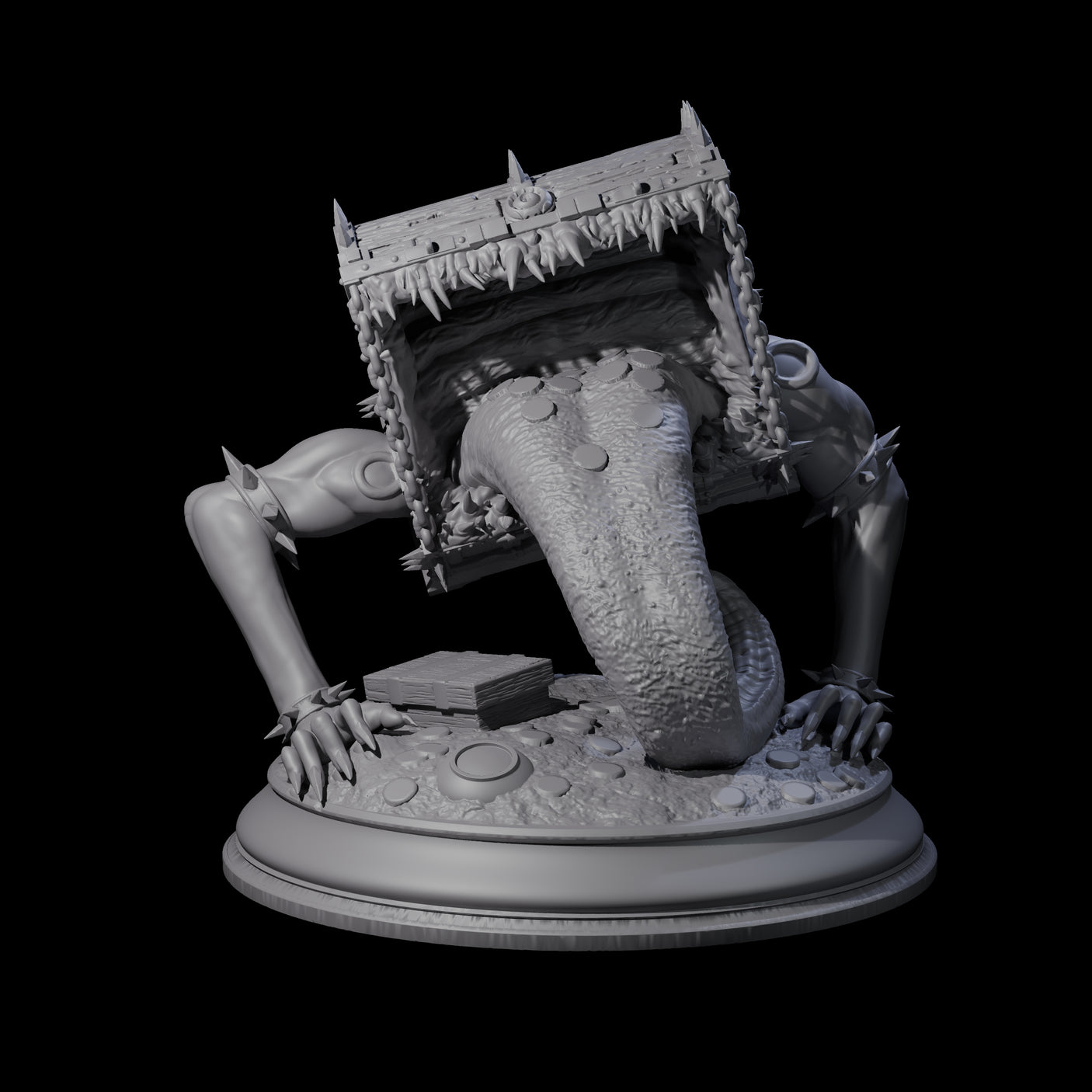 Stalking Treasure Mimic Miniature for Dungeons and Dragons, Pathfinder or other TTRPGs