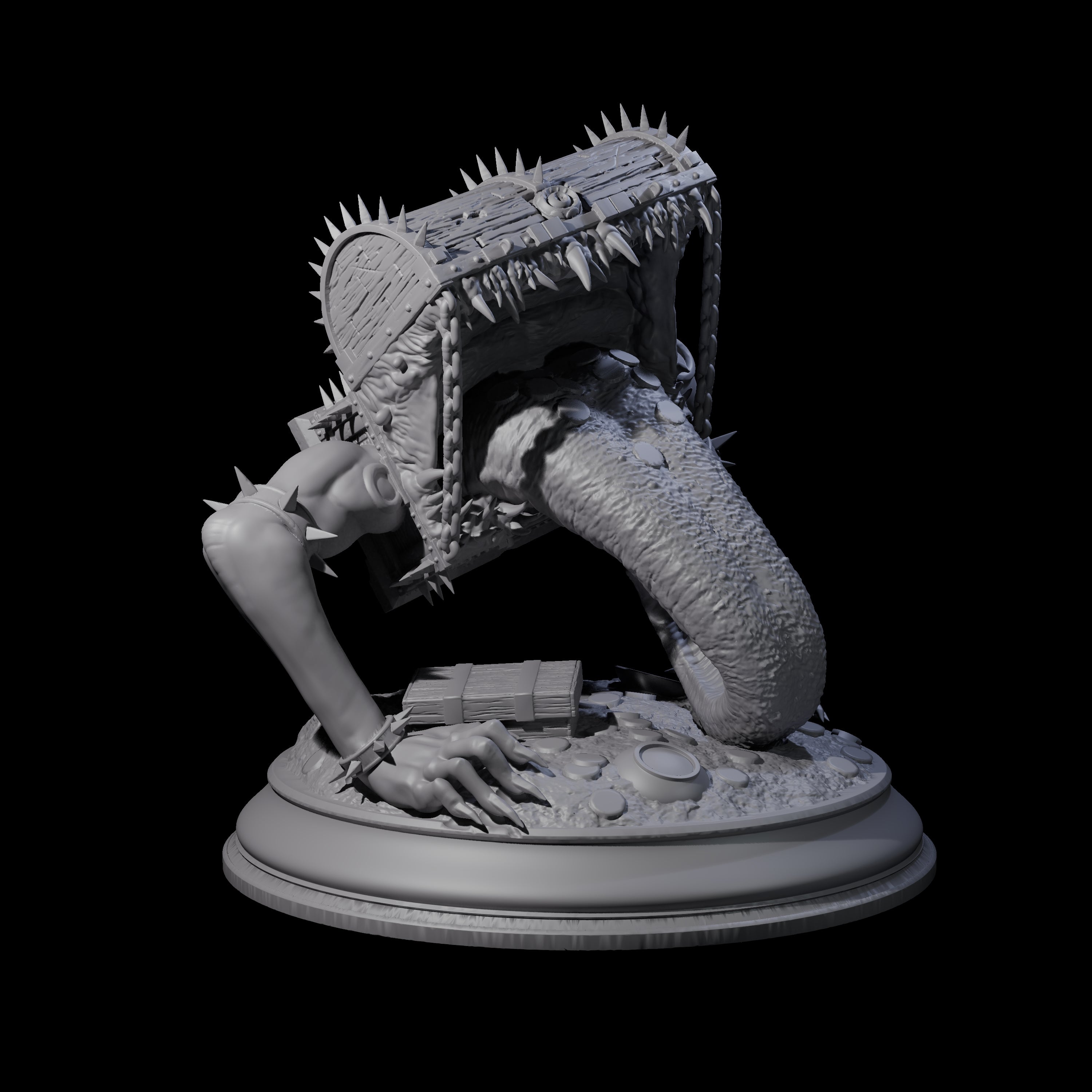 Stalking Treasure Mimic Miniature for Dungeons and Dragons, Pathfinder or other TTRPGs