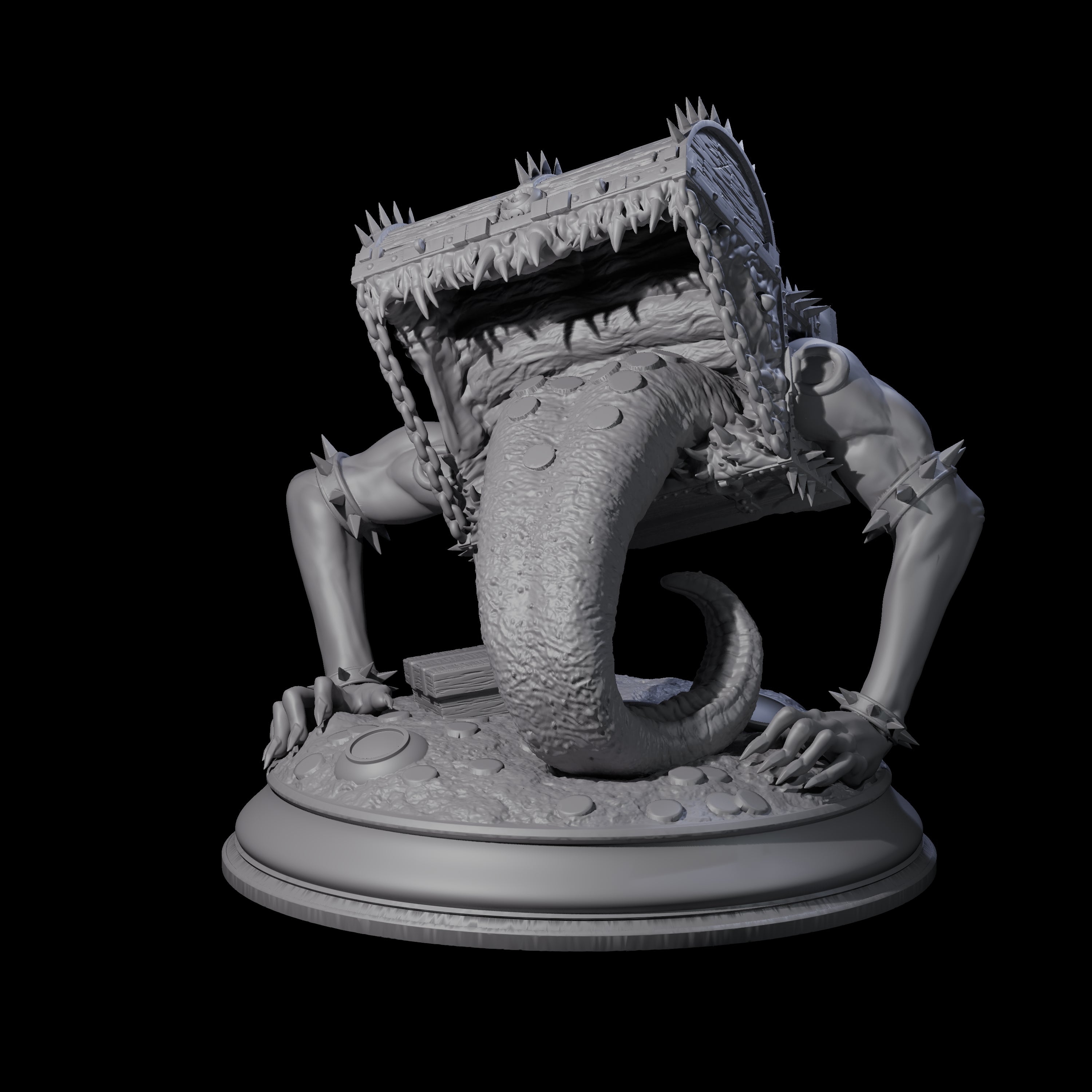 Stalking Treasure Mimic Miniature for Dungeons and Dragons, Pathfinder or other TTRPGs