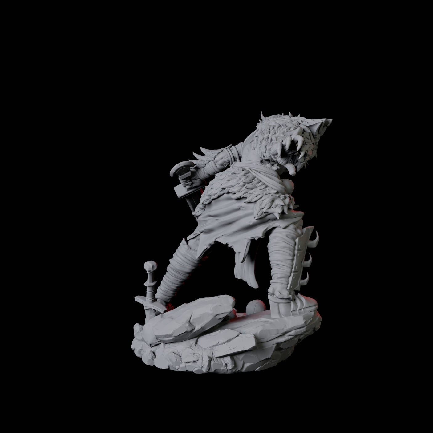 Stalking Urdefhan Warrior C Miniature for Dungeons and Dragons, Pathfinder or other TTRPGs