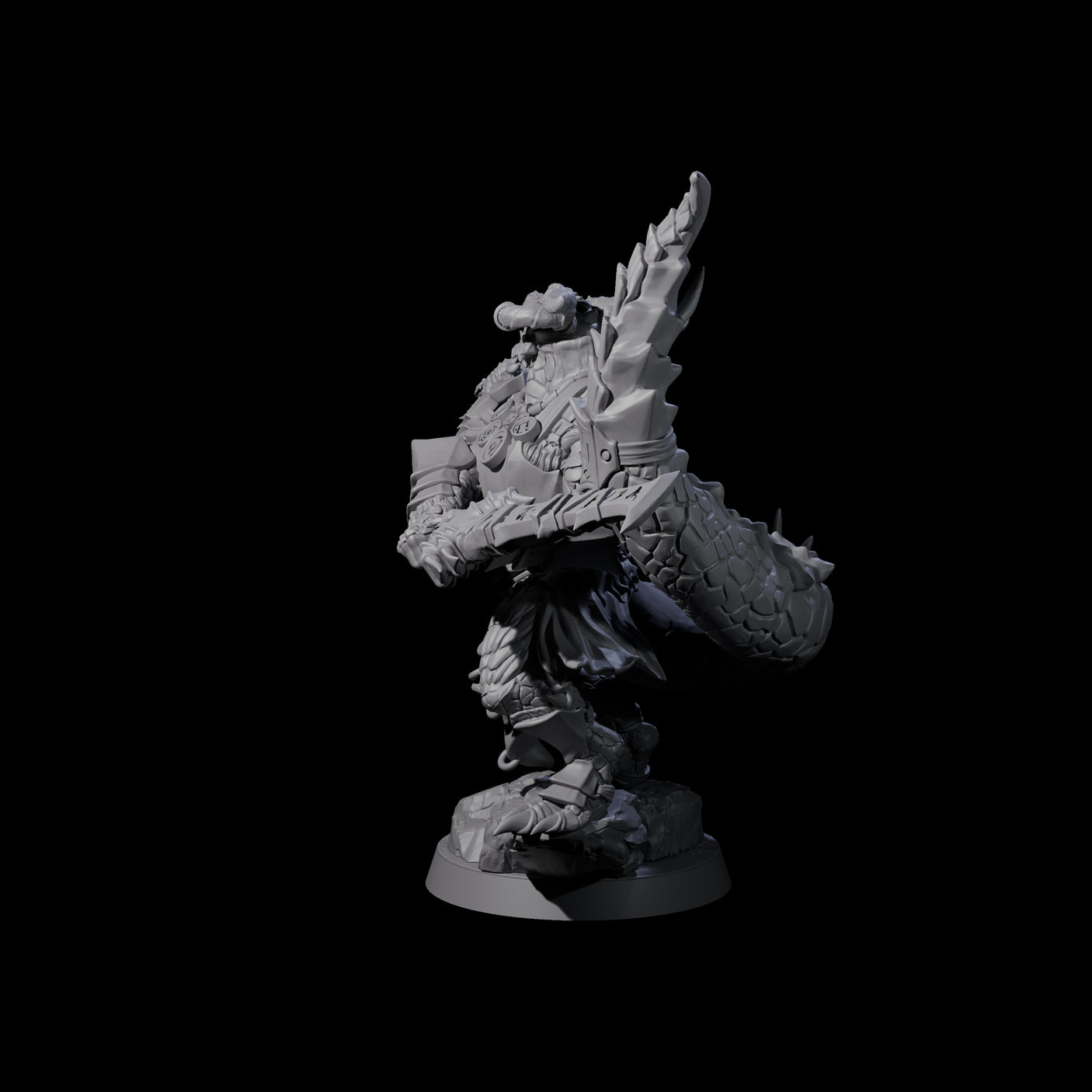 Stalking Winged Dragonborn Battlemaster Miniature for Dungeons and Dragons, Pathfinder or other TTRPGs