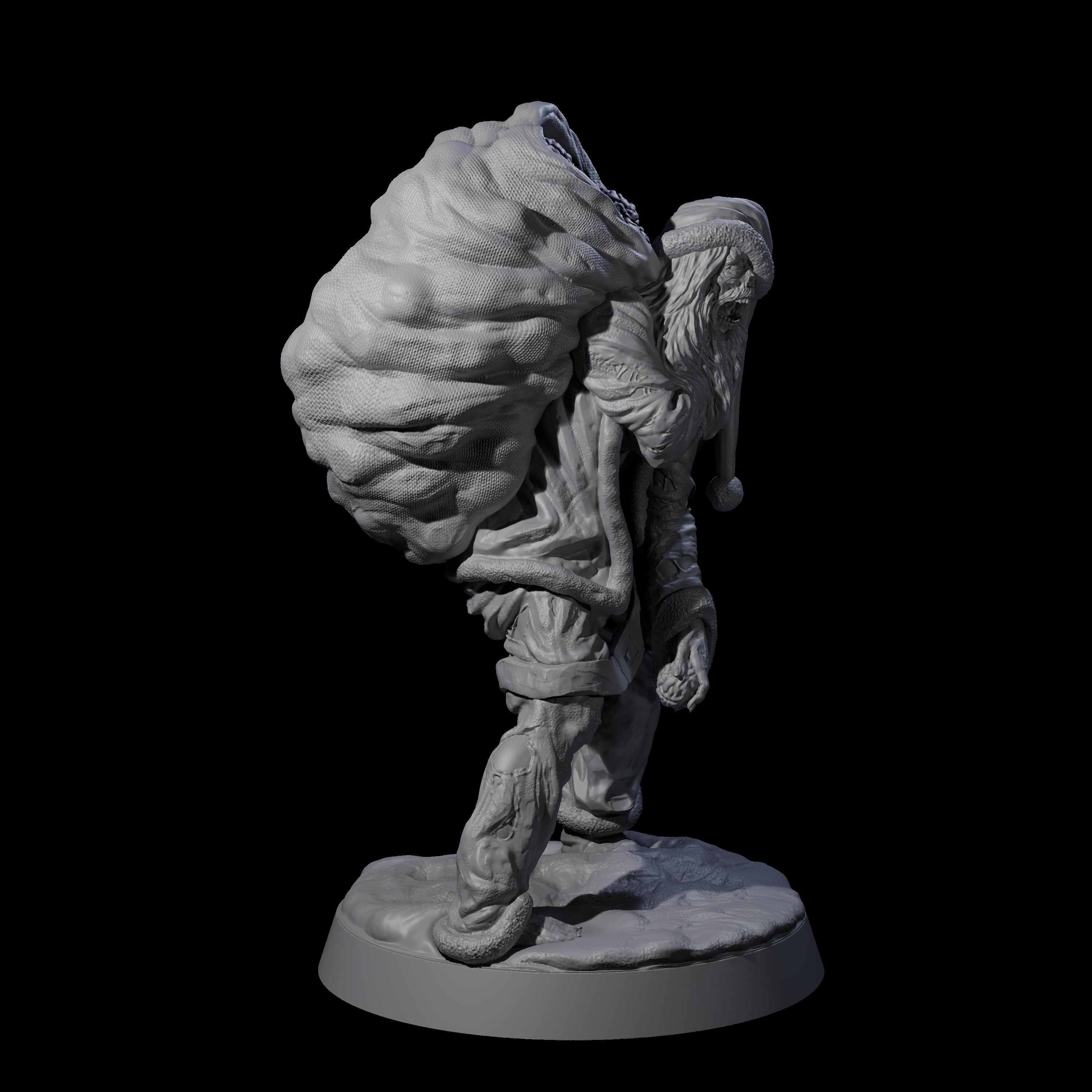 Stalking Zombie Santa Miniature for Dungeons and Dragons, Pathfinder or other TTRPGs