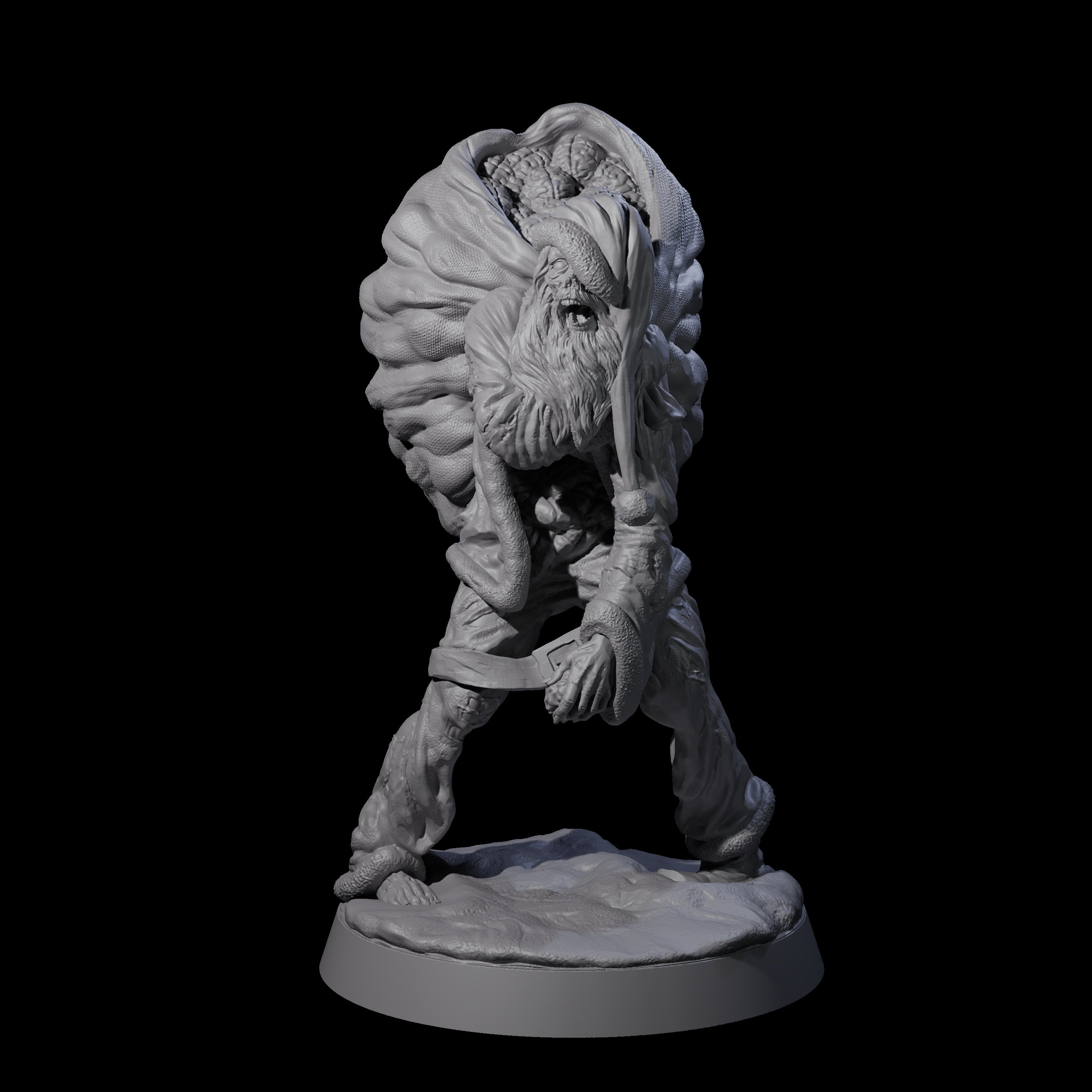 Stalking Zombie Santa Miniature for Dungeons and Dragons, Pathfinder or other TTRPGs