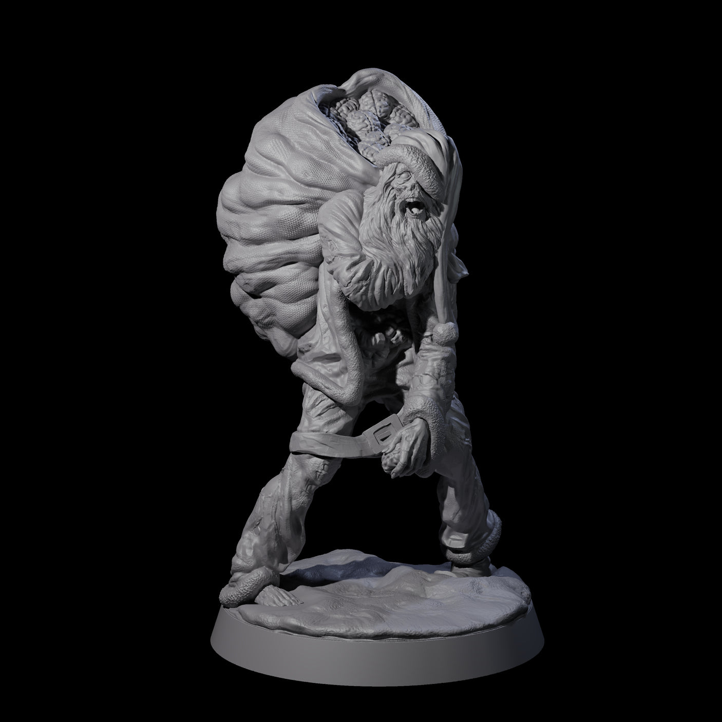 Stalking Zombie Santa Miniature for Dungeons and Dragons, Pathfinder or other TTRPGs