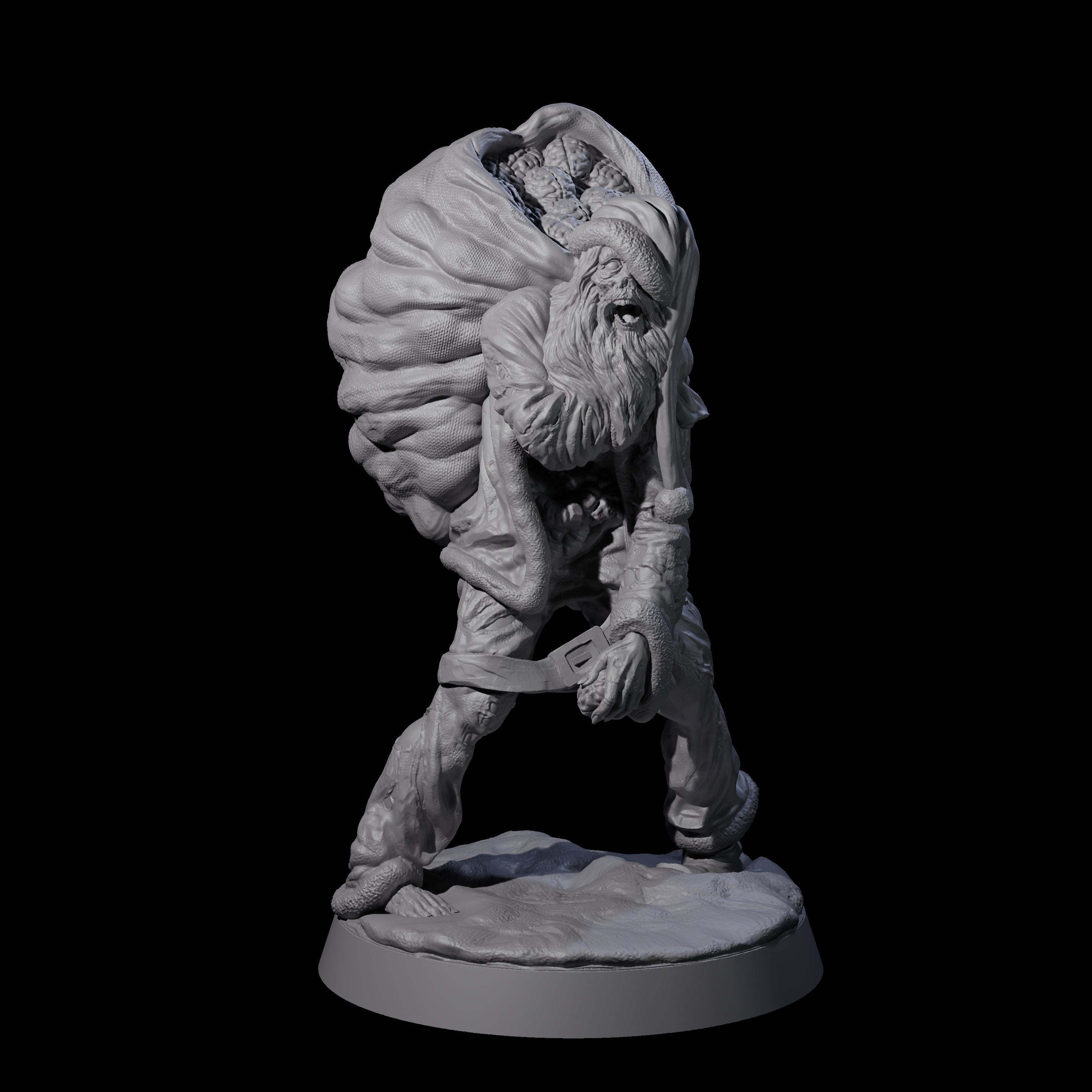 Stalking Zombie Santa Miniature for Dungeons and Dragons, Pathfinder or other TTRPGs