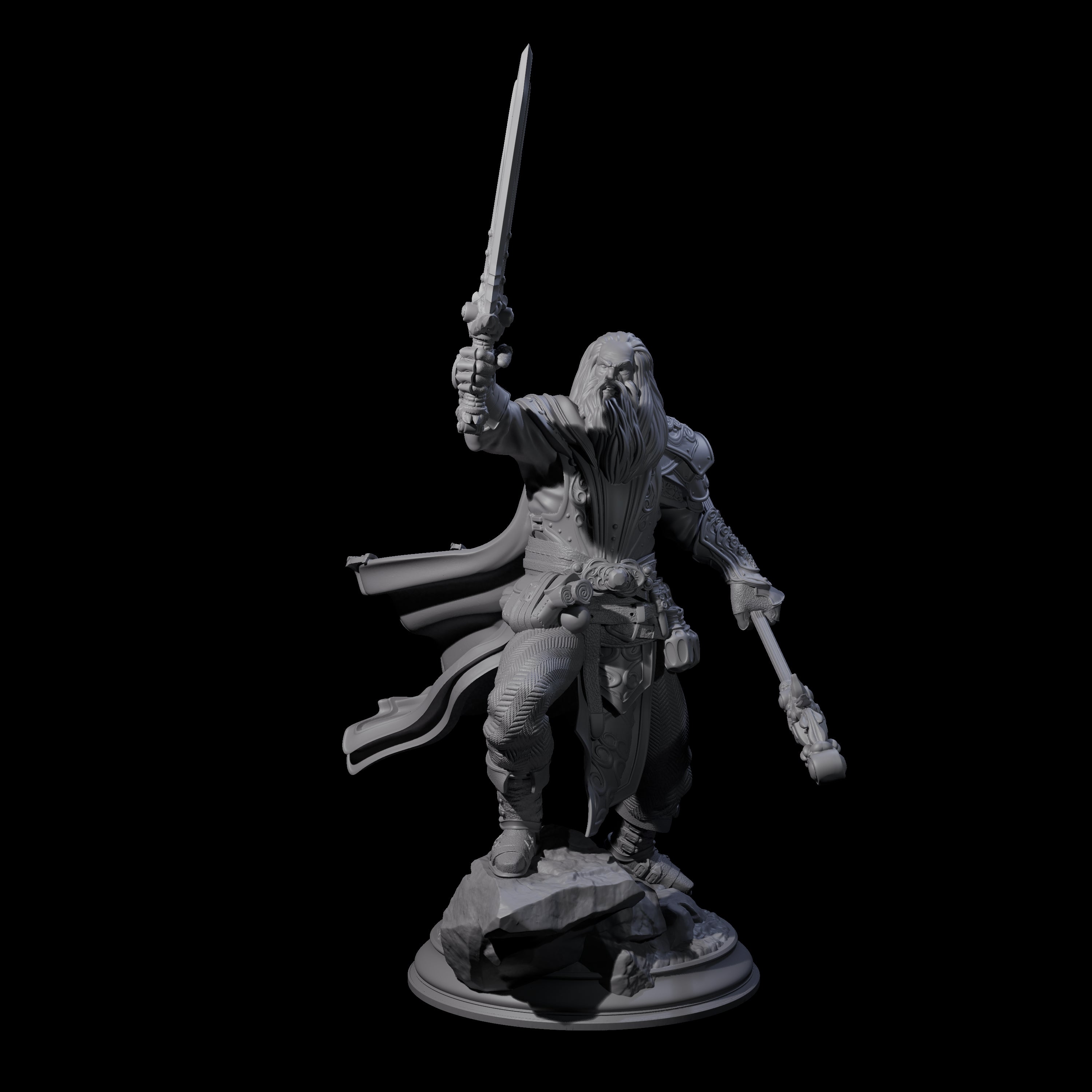 Stalwart Battle Wizard Miniature for Dungeons and Dragons, Pathfinder or other TTRPGs